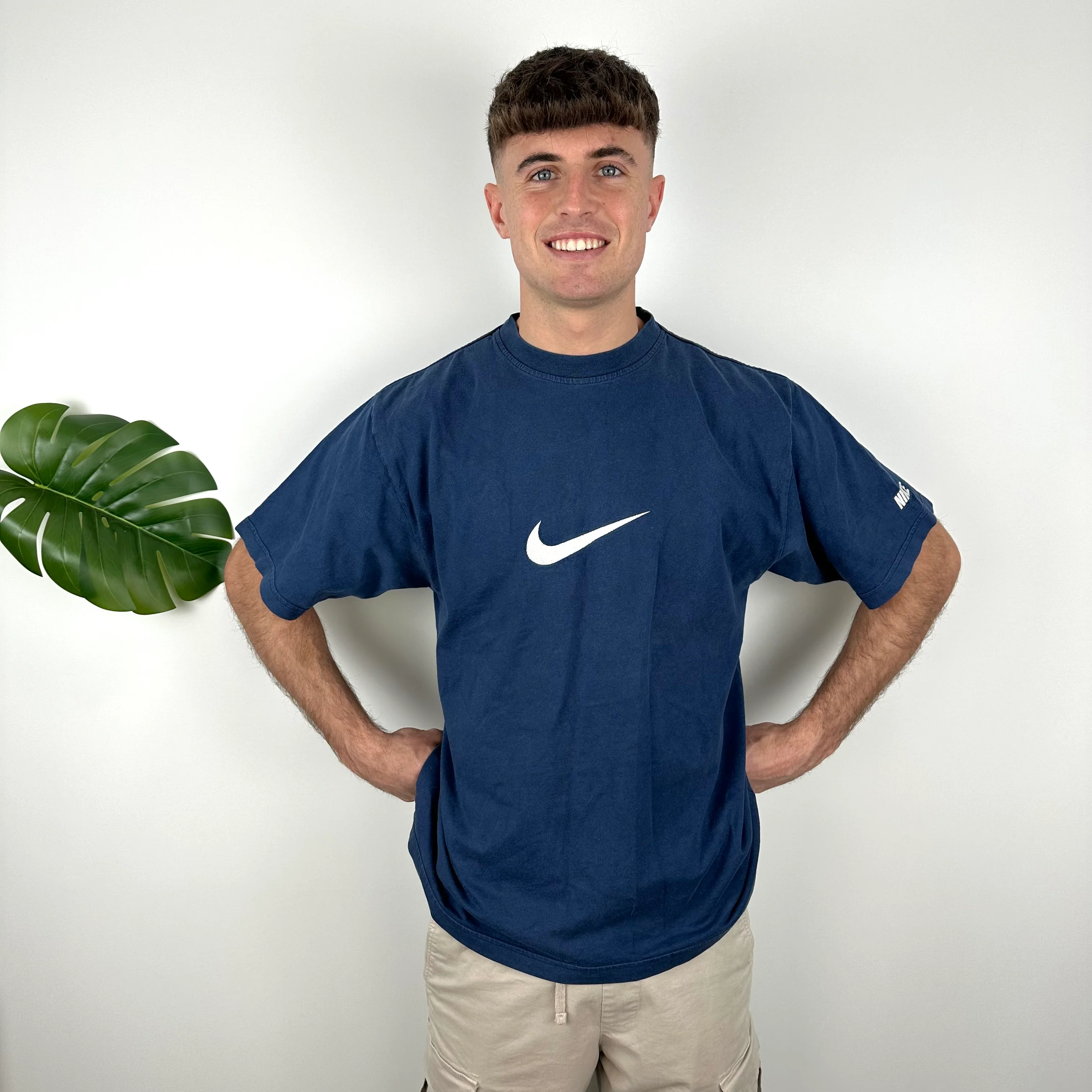 Nike Blue Embroidered Swoosh T Shirt (M) - Image 3