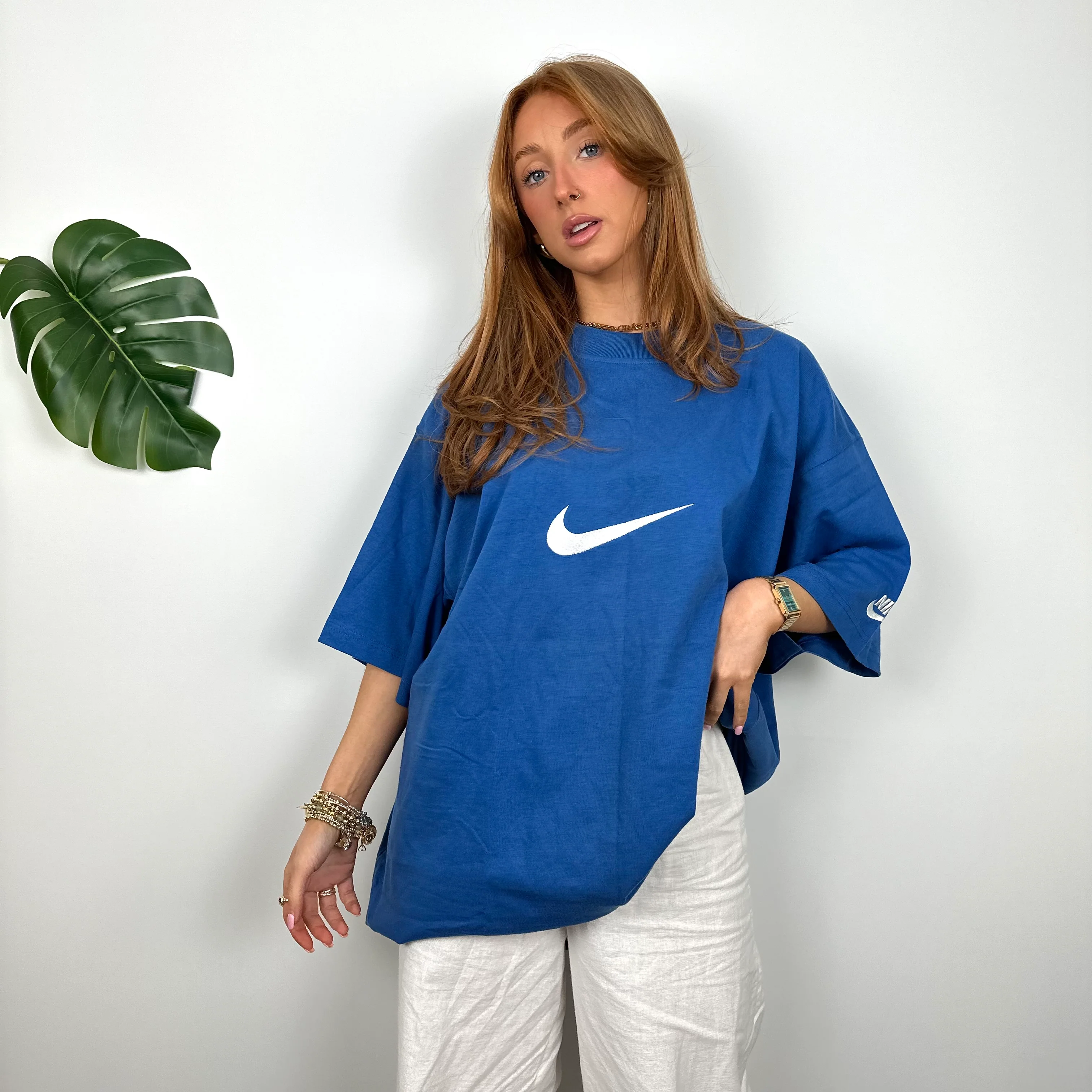 Nike Blue Embroidered Swoosh T Shirt (XL) - Image 2