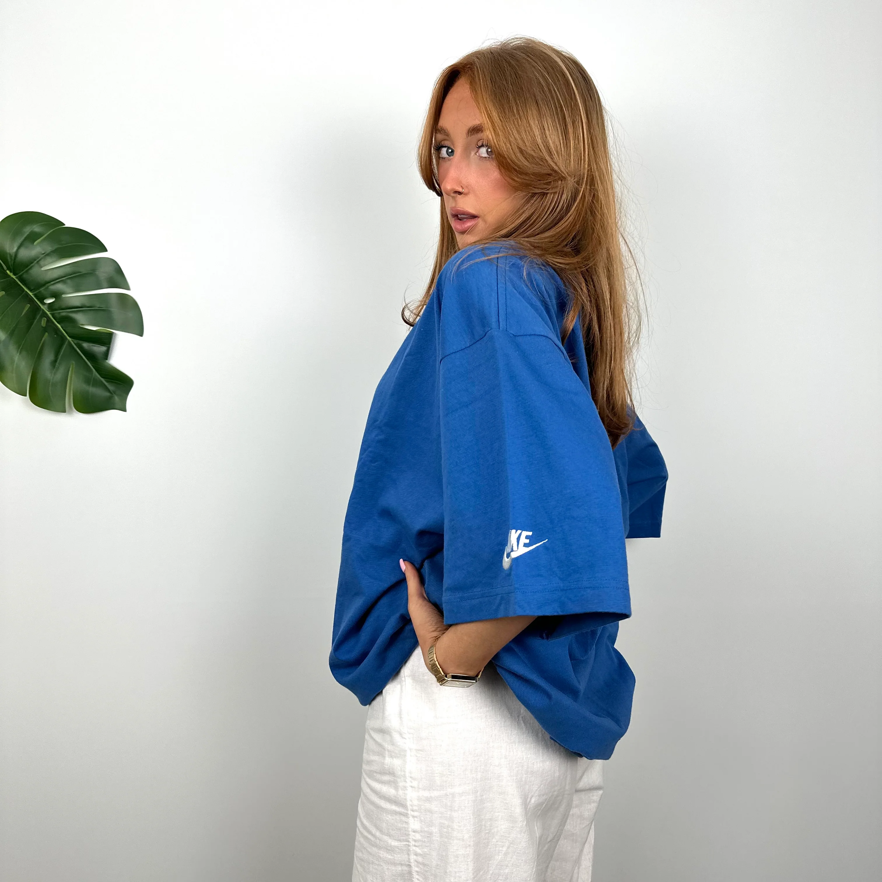 Nike Blue Embroidered Swoosh T Shirt (XL) - Image 3