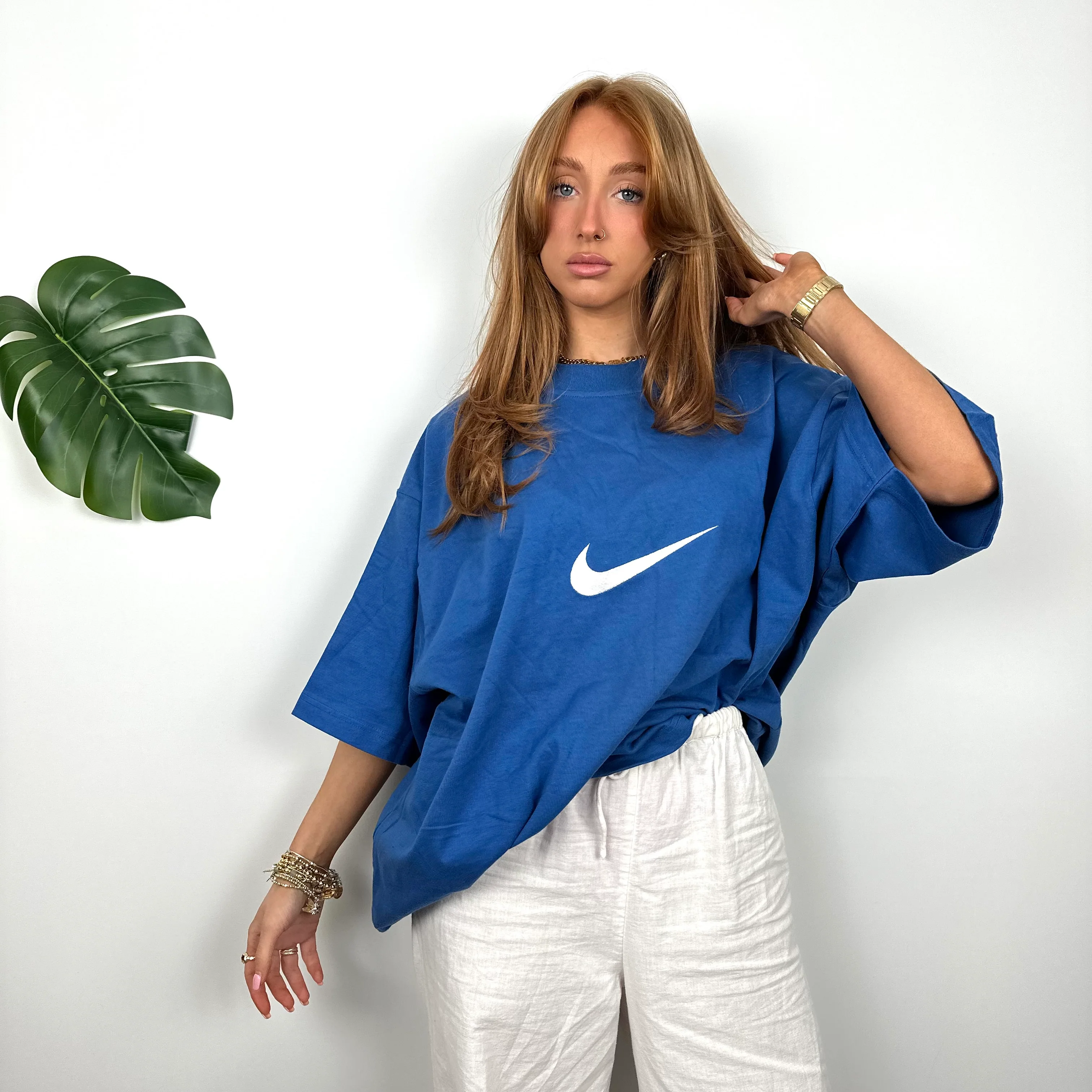 Nike Blue Embroidered Swoosh T Shirt (XL) - Image 4