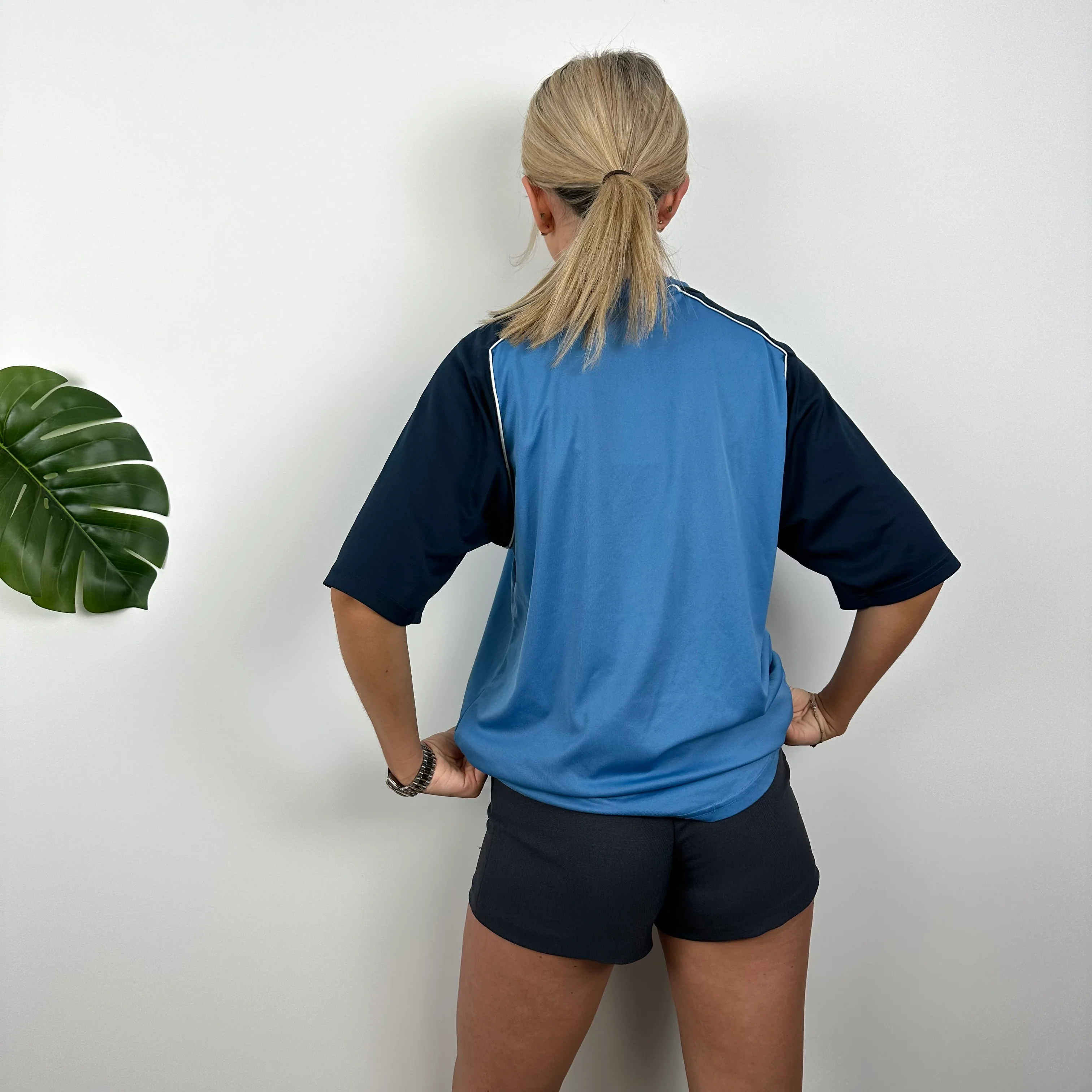 Nike Blue Embroidered Swoosh T Shirt (M) - Image 5