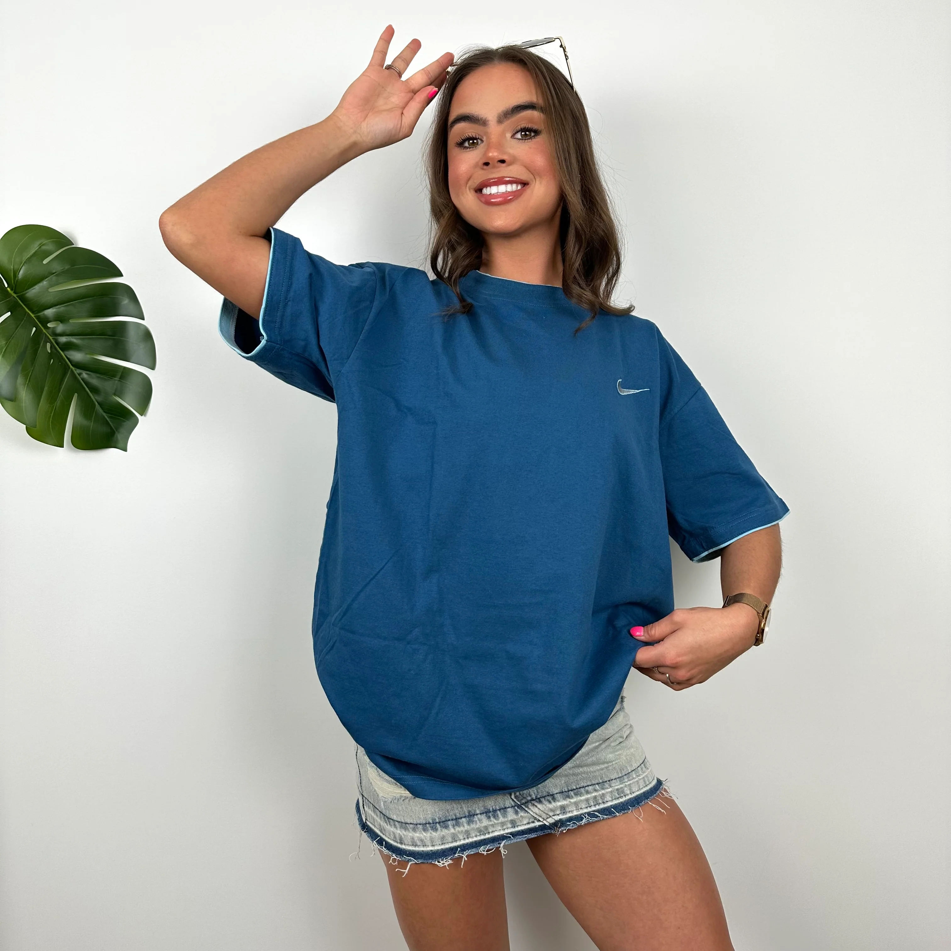 Nike Blue Embroidered Swoosh T Shirt (XL) - Image 3