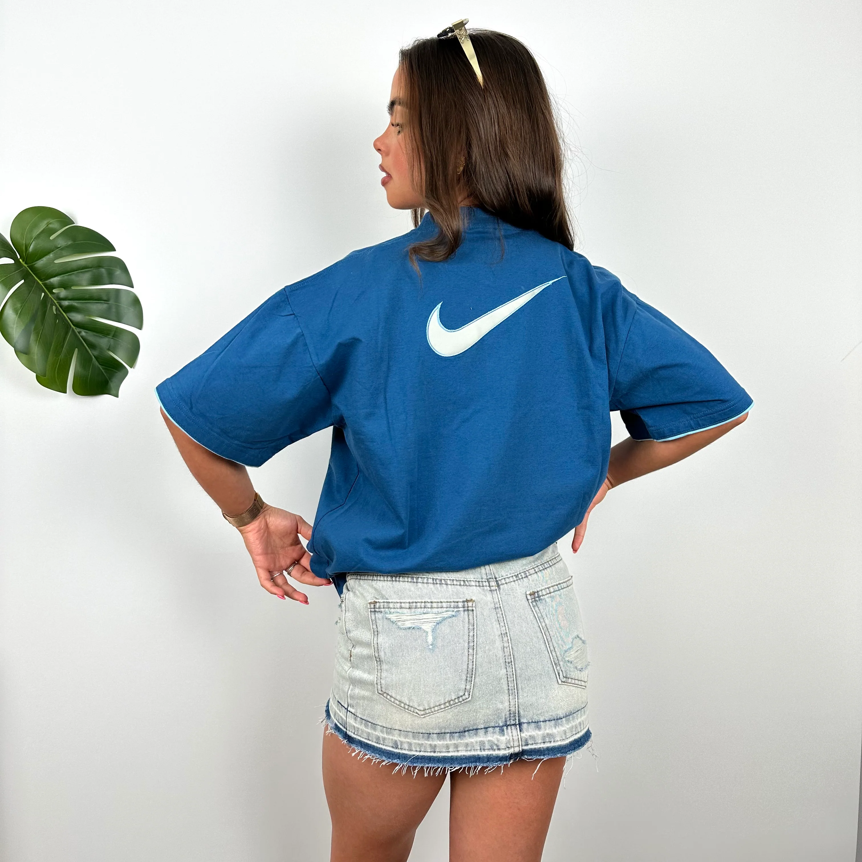 Nike Blue Embroidered Swoosh T Shirt (XL) - Image 4