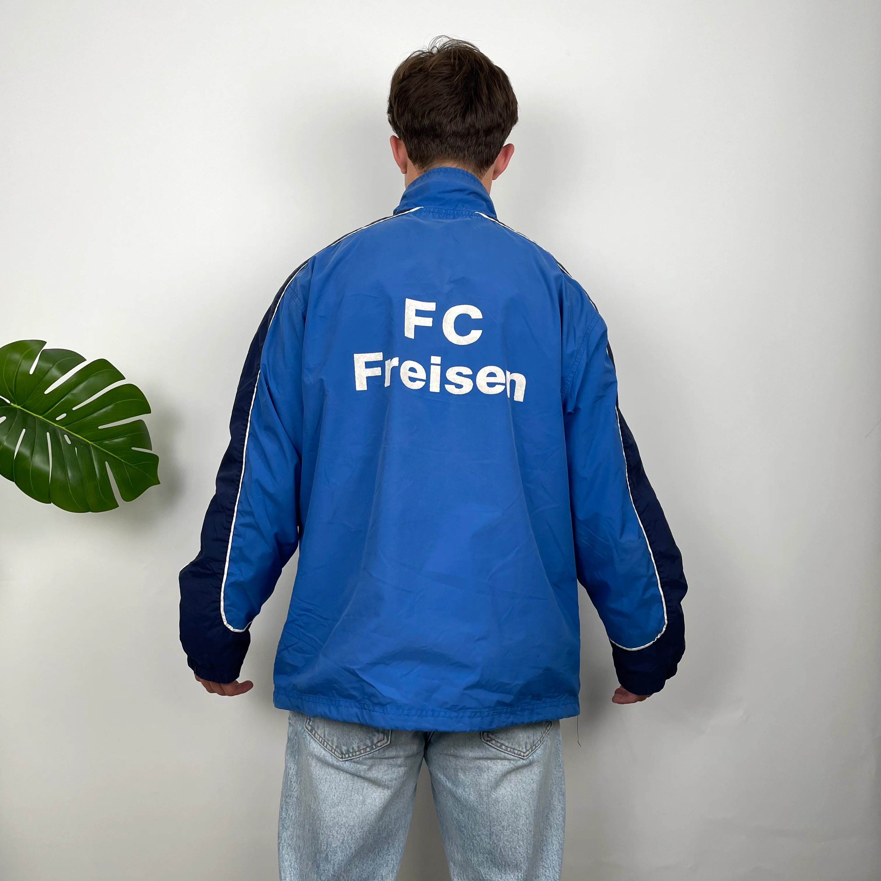 Nike Blue Embroidered Swoosh Windbreaker Jacket (XL) - Image 4