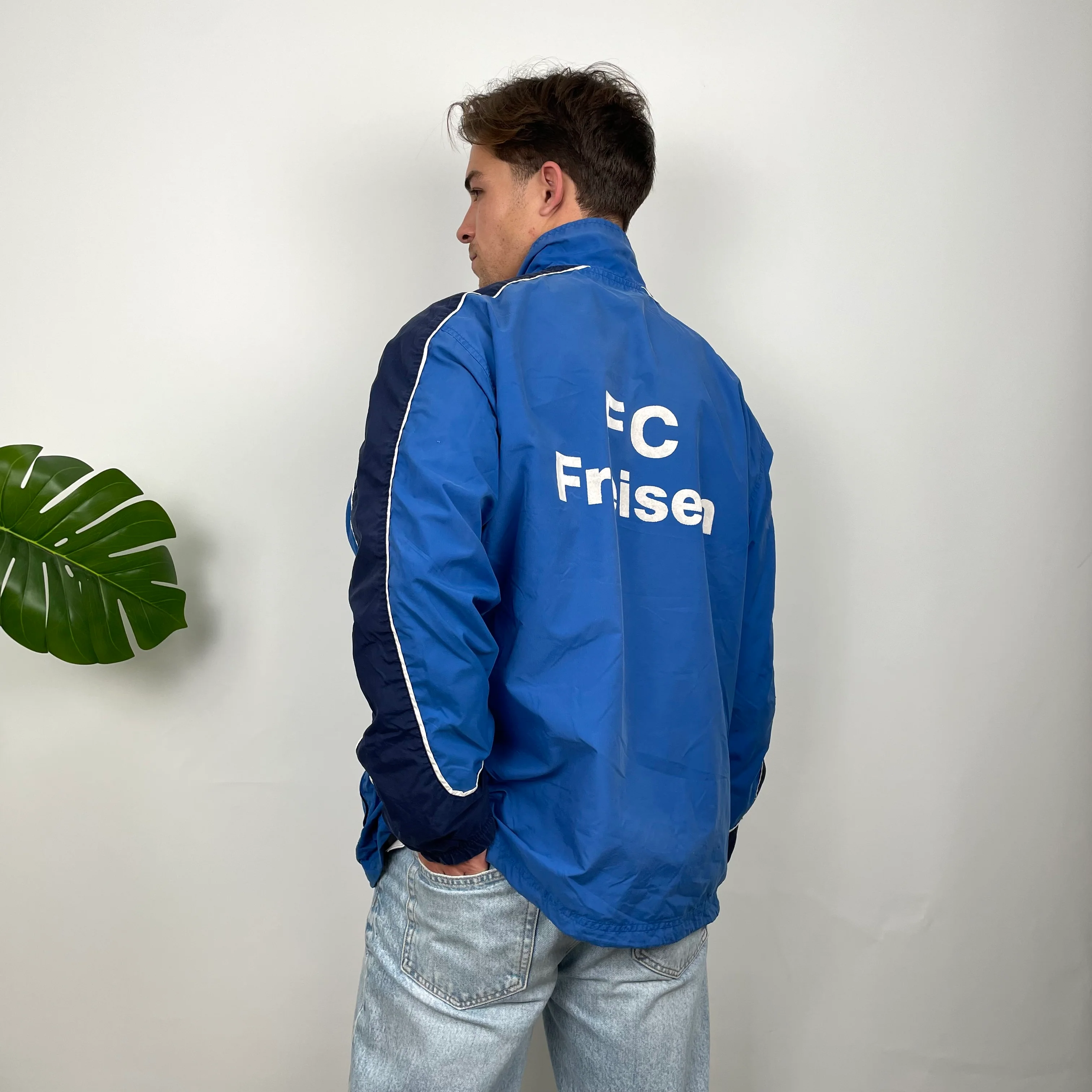 Nike Blue Embroidered Swoosh Windbreaker Jacket (XL) - Image 6