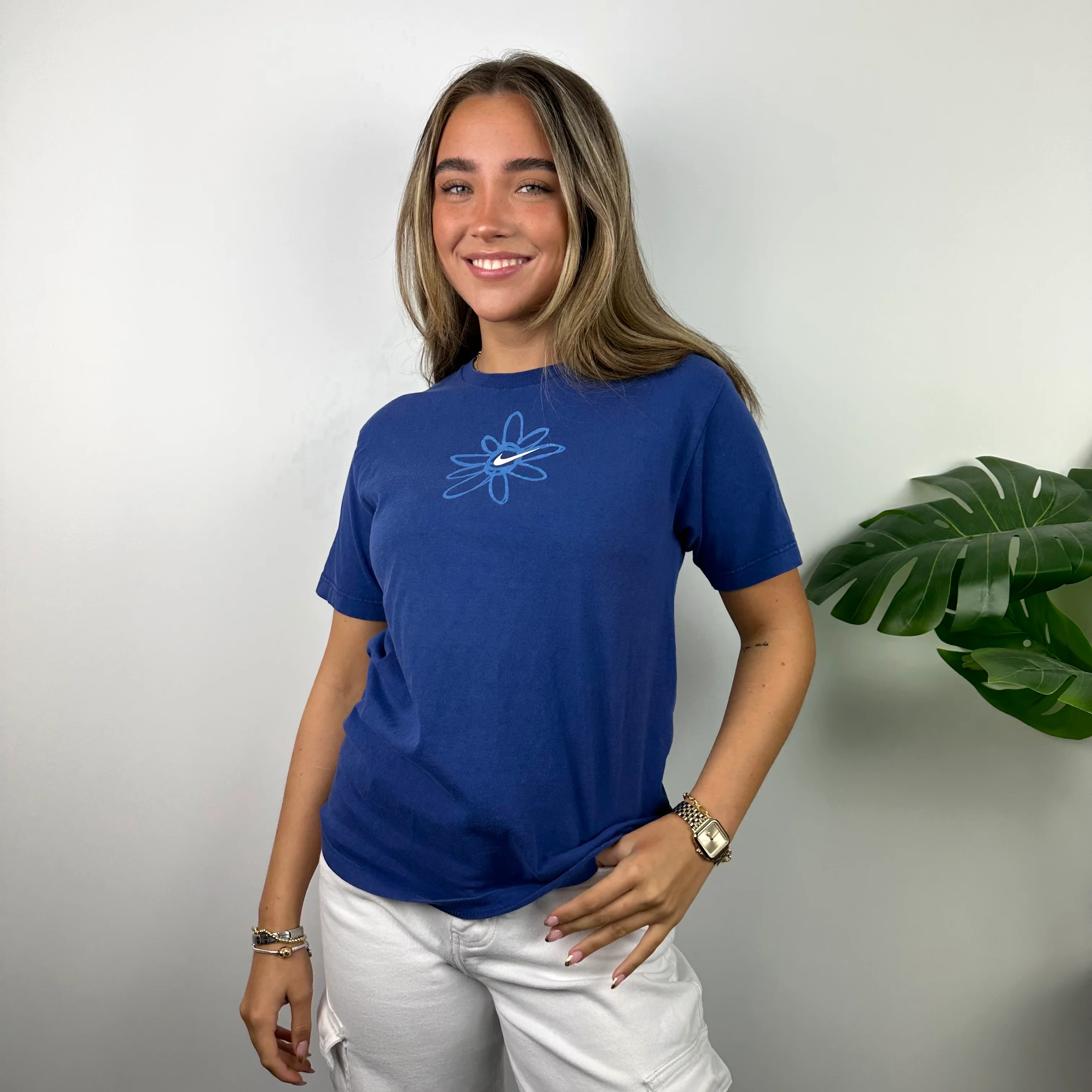Nike Blue Swoosh T Shirt (M)