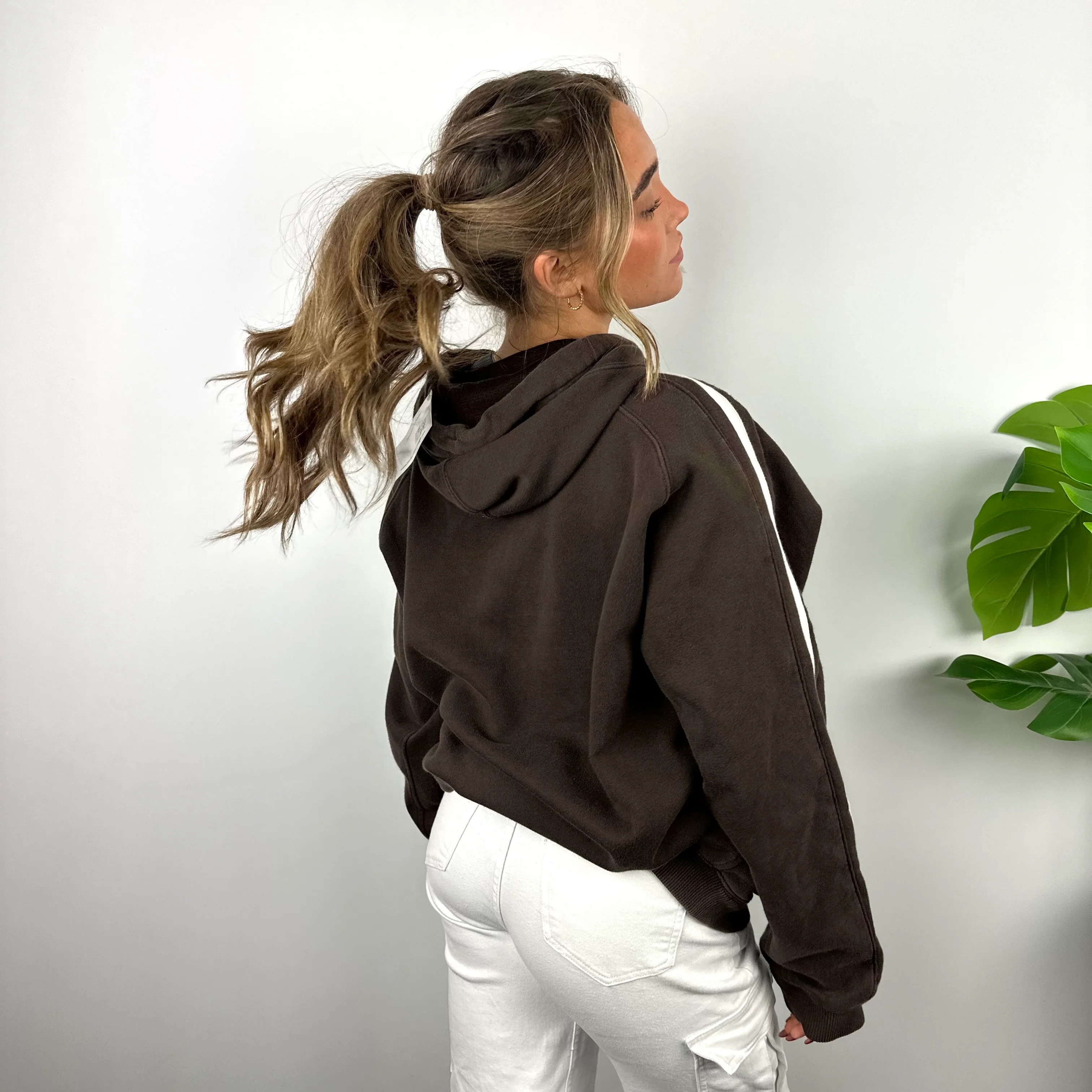 Nike Brown Embroidered Spell Out Hoodie (L) - Image 5