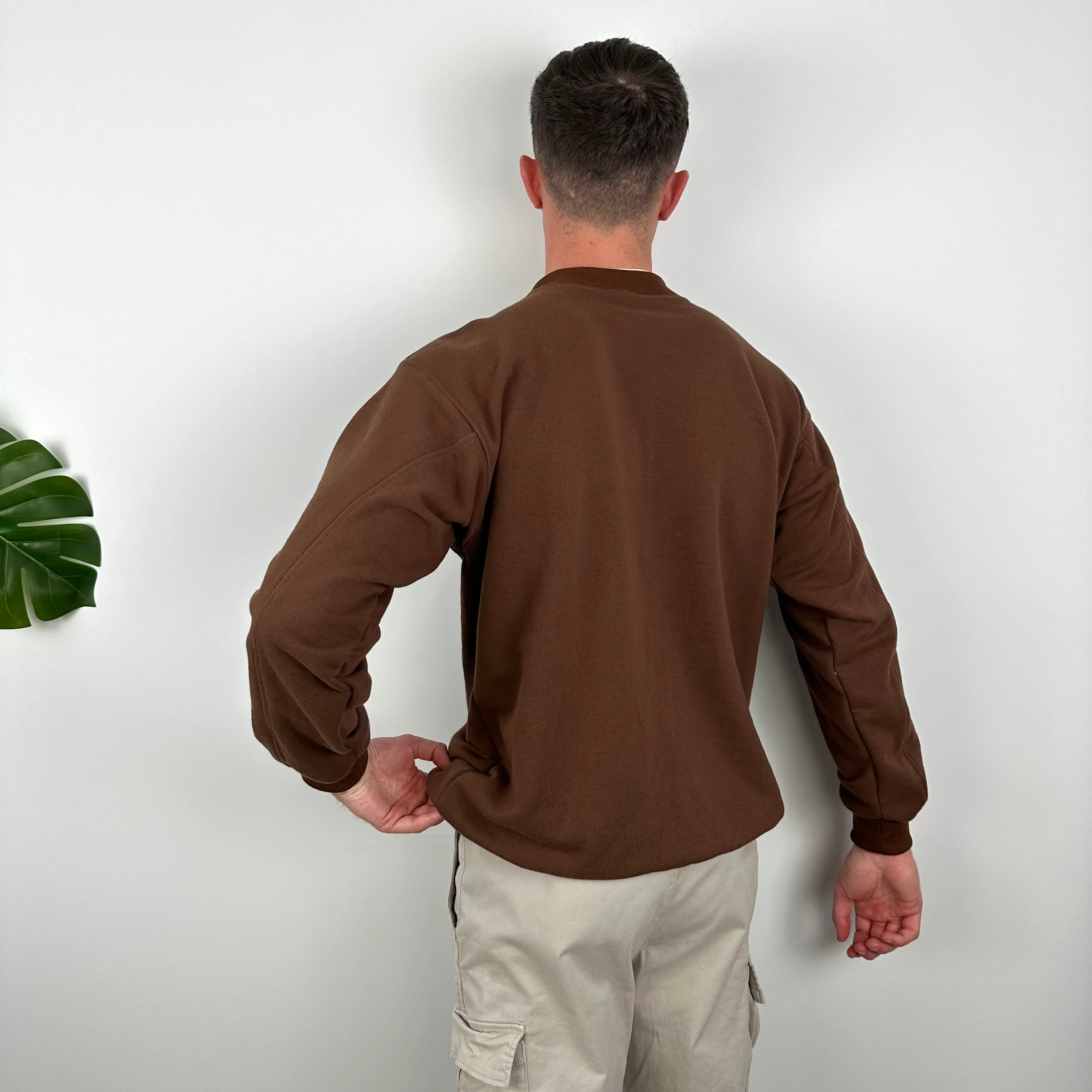Nike Brown Embroidered Spell Out Sweatshirt (M) - Image 4