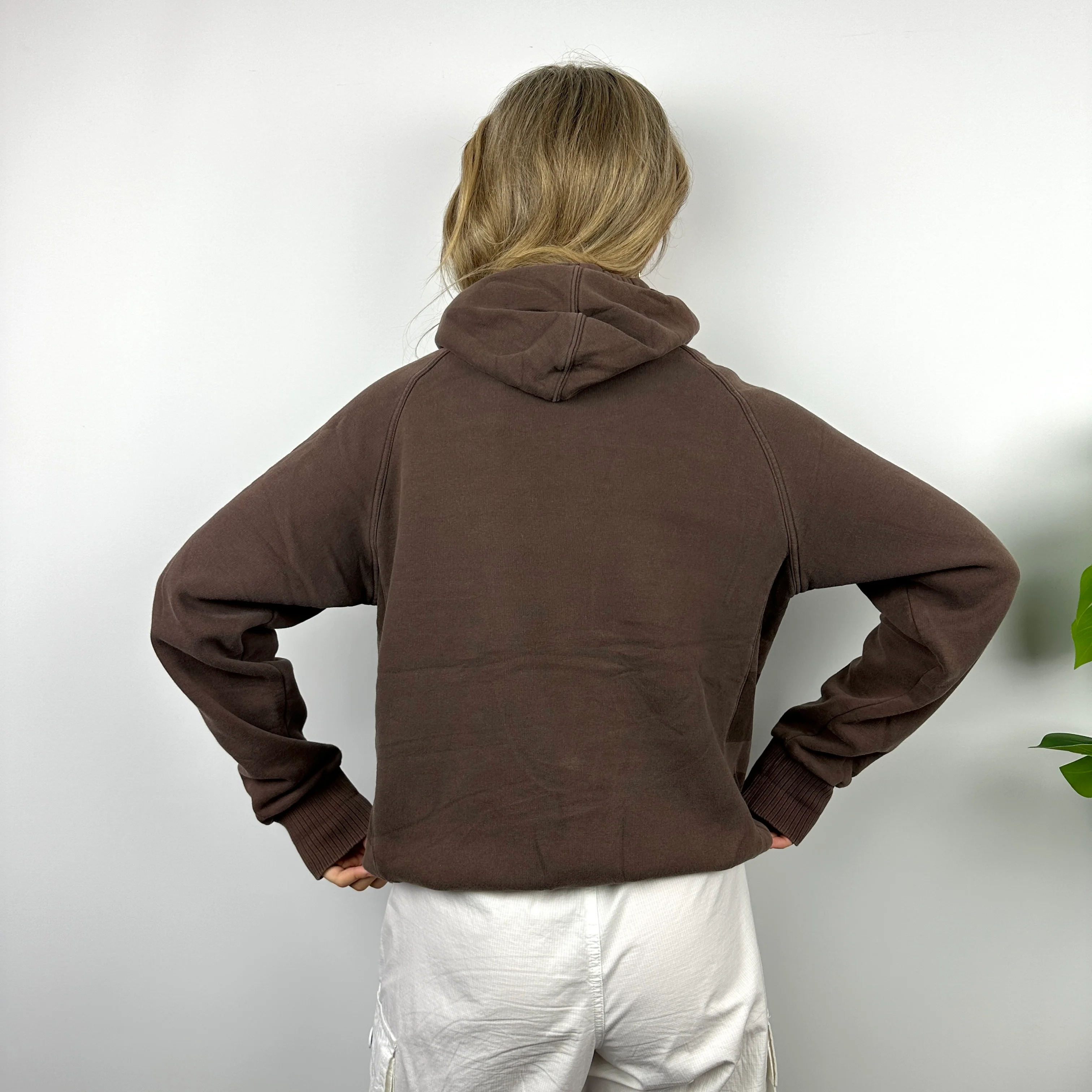 Nike Brown Embroidered Swoosh Hoodie (M) - Image 10