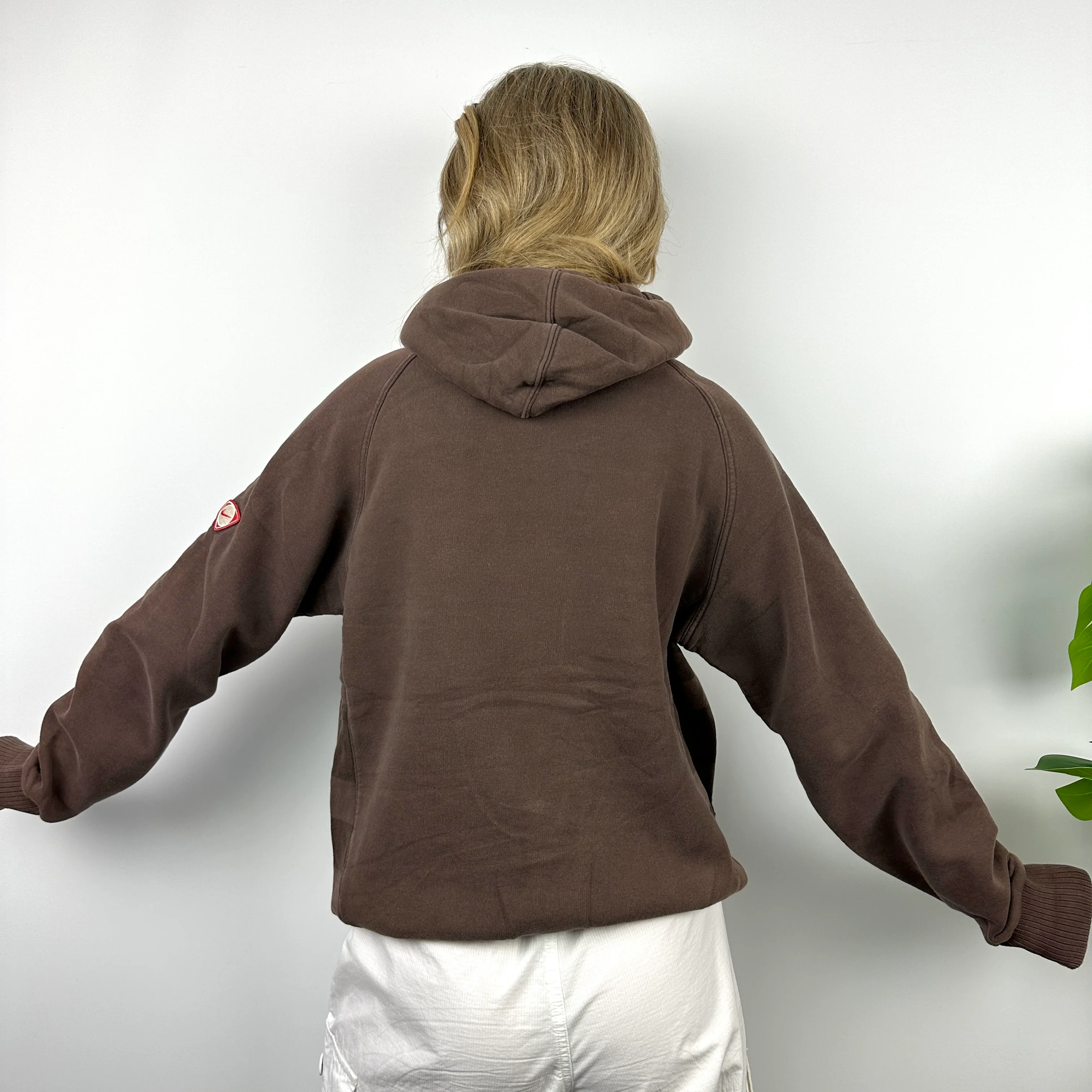 Nike Brown Embroidered Swoosh Hoodie (M) - Image 6