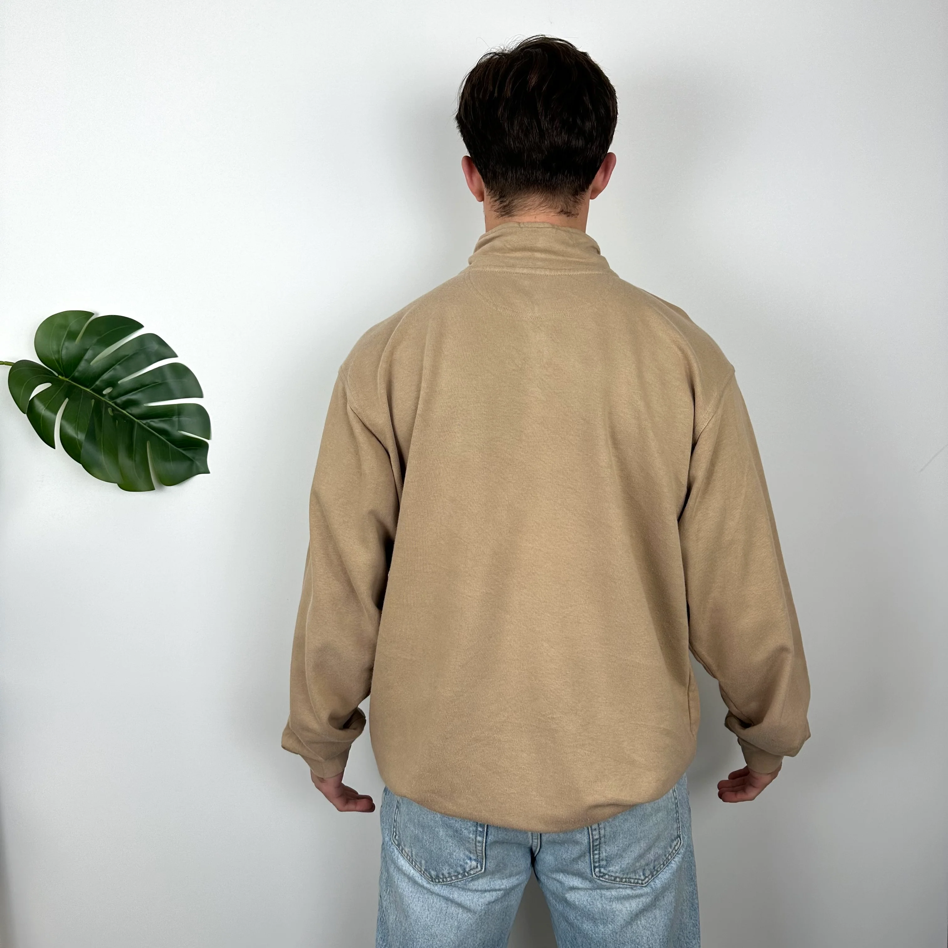 Nike Brown Embroidered Swoosh Quarter Zip Sweatshirt (L) - Image 18