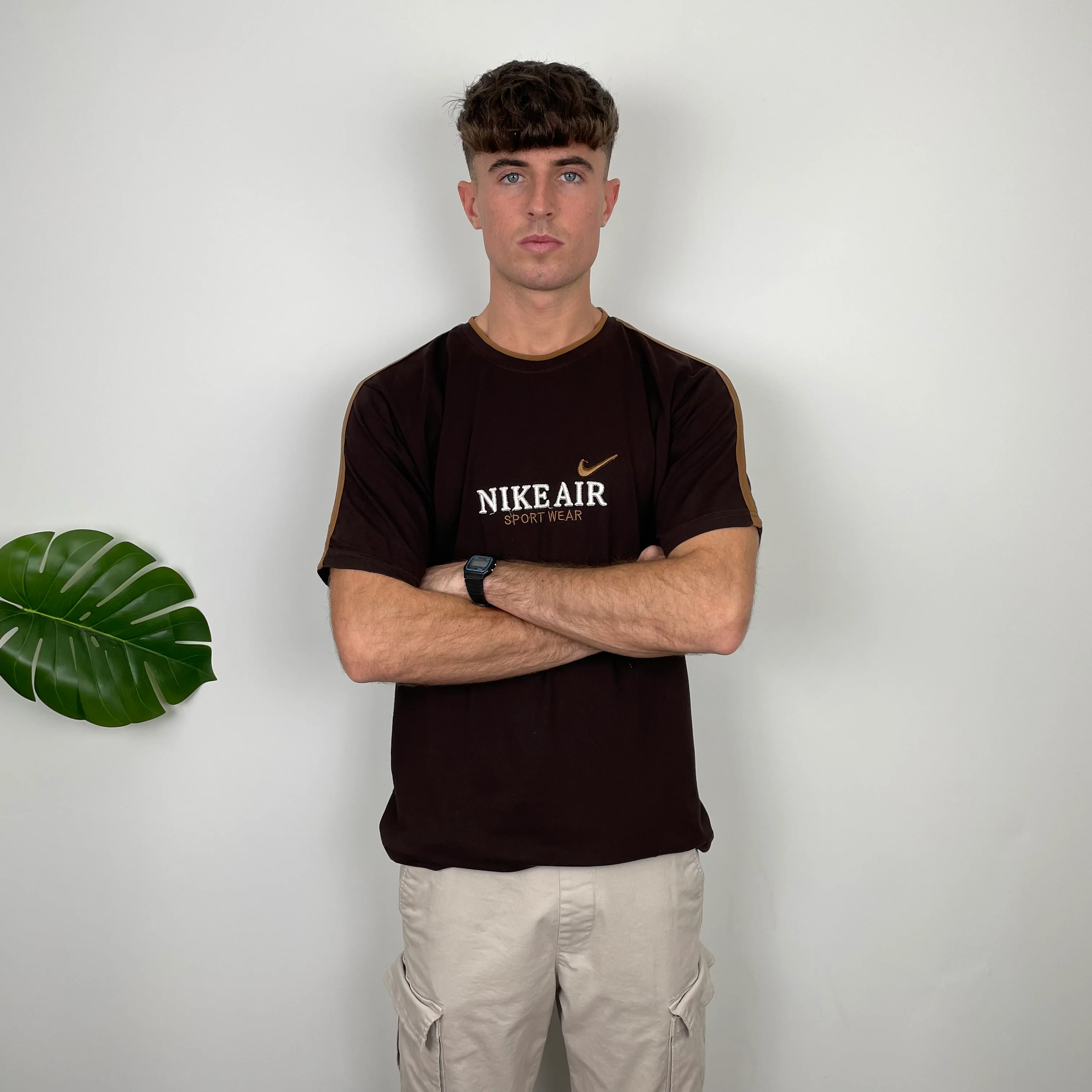Nike Brown Spell Out T Shirt (L) - Image 2
