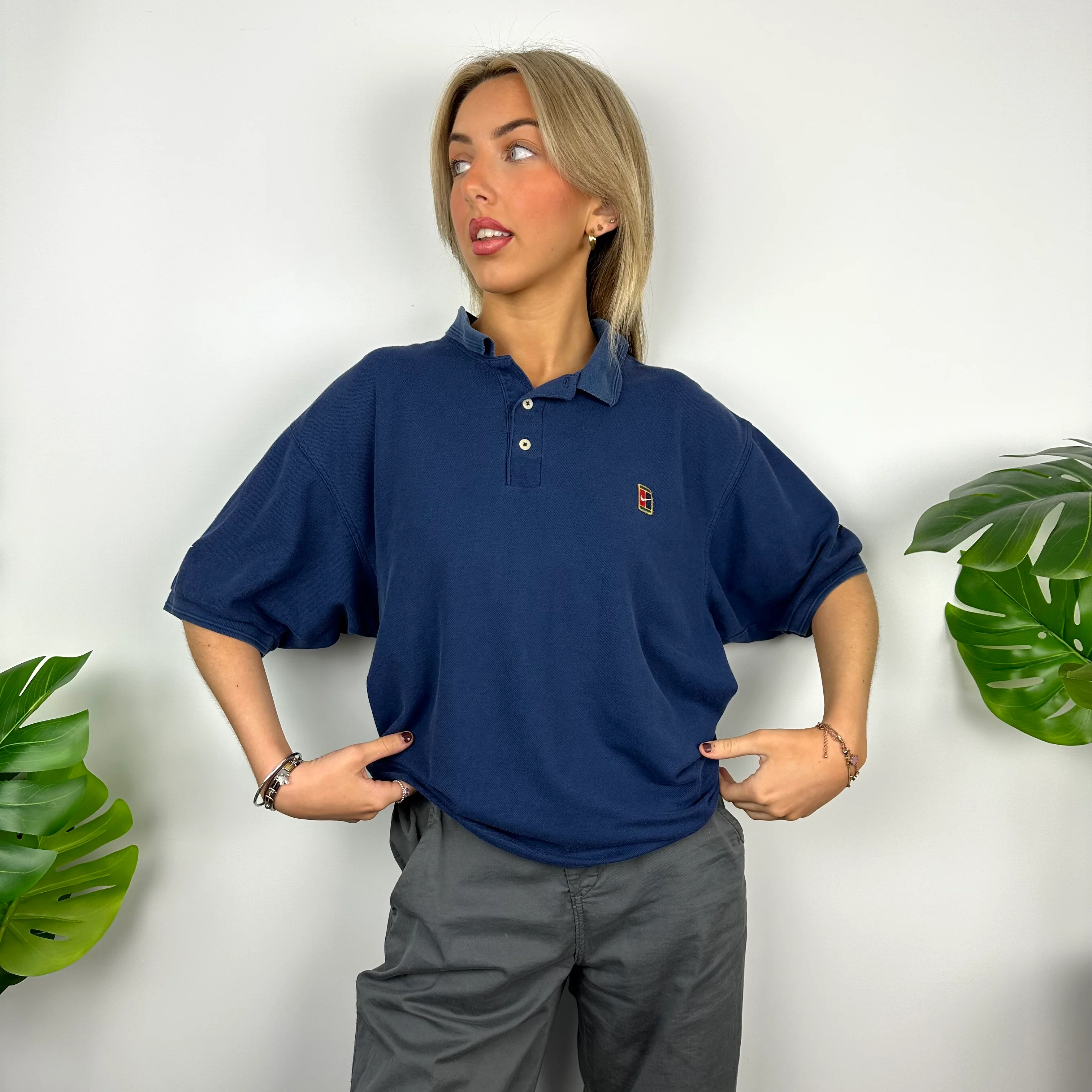 Nike Challenge Court Navy Embroidered Swoosh Polo Shirt (M) - Image 2