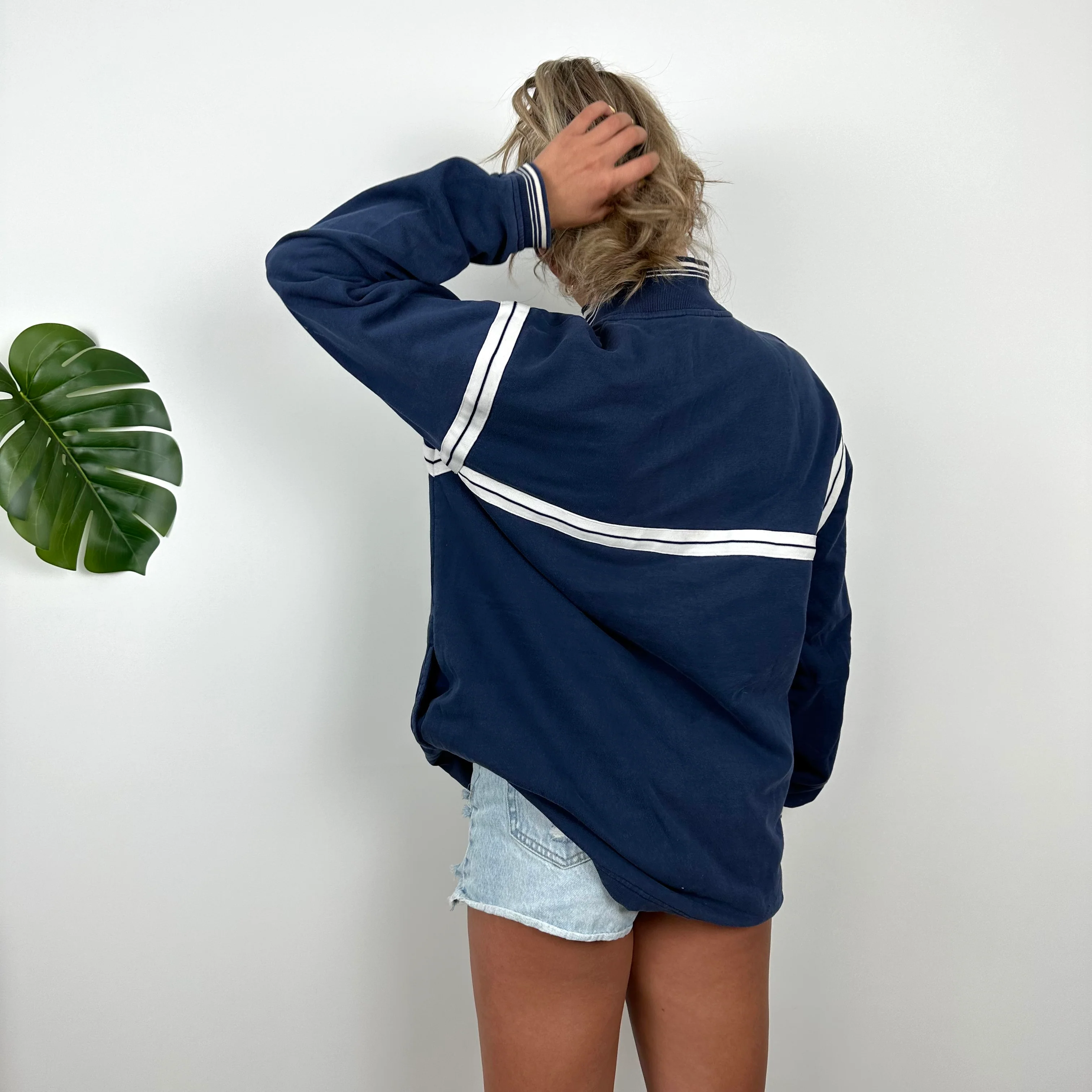 Nike Challenge Court RARE Navy Embroidered Swoosh Quarter Zip Sweatshirt (M) - Image 6