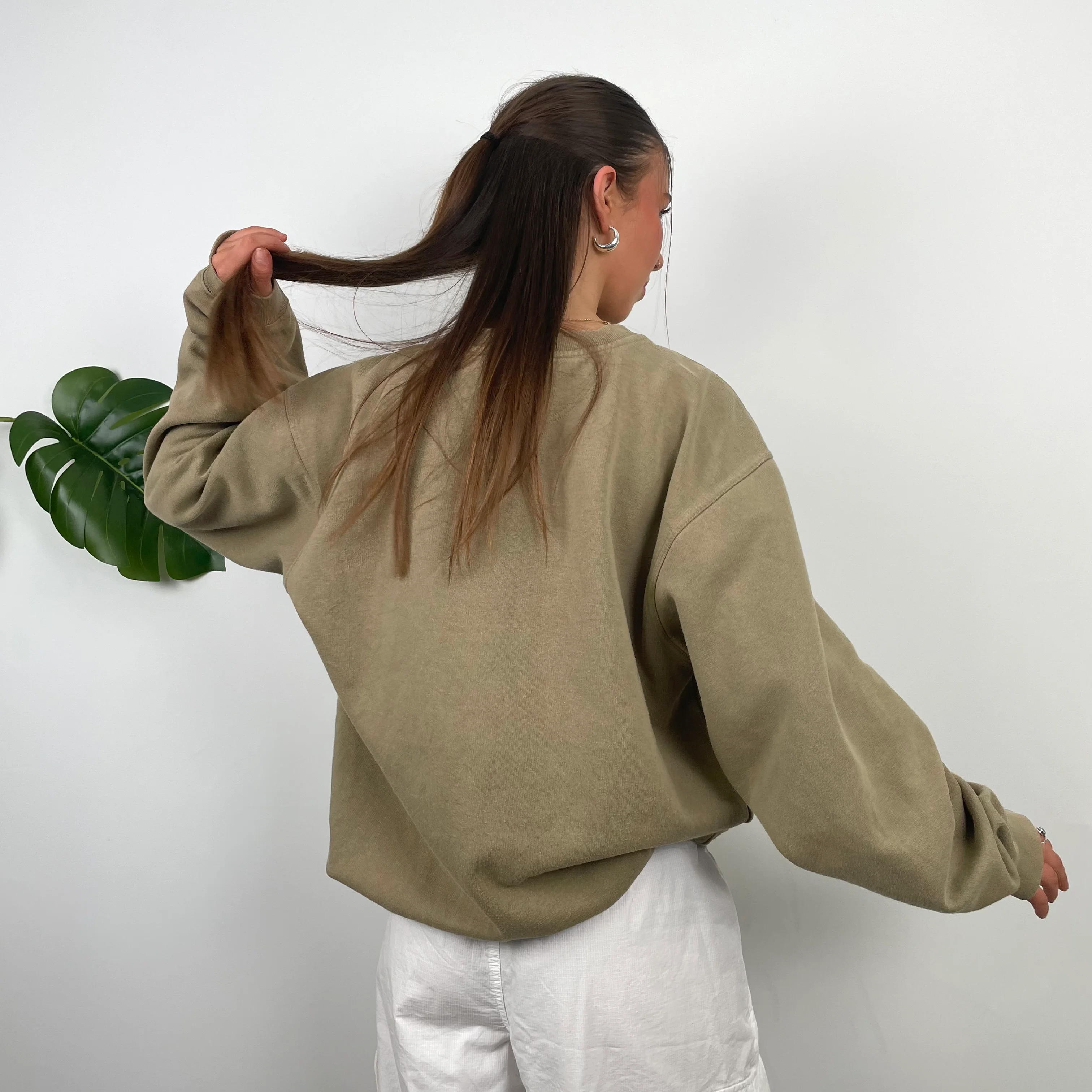Nike Coffee Embroidered Swoosh Sweatshirt (L) - Image 6