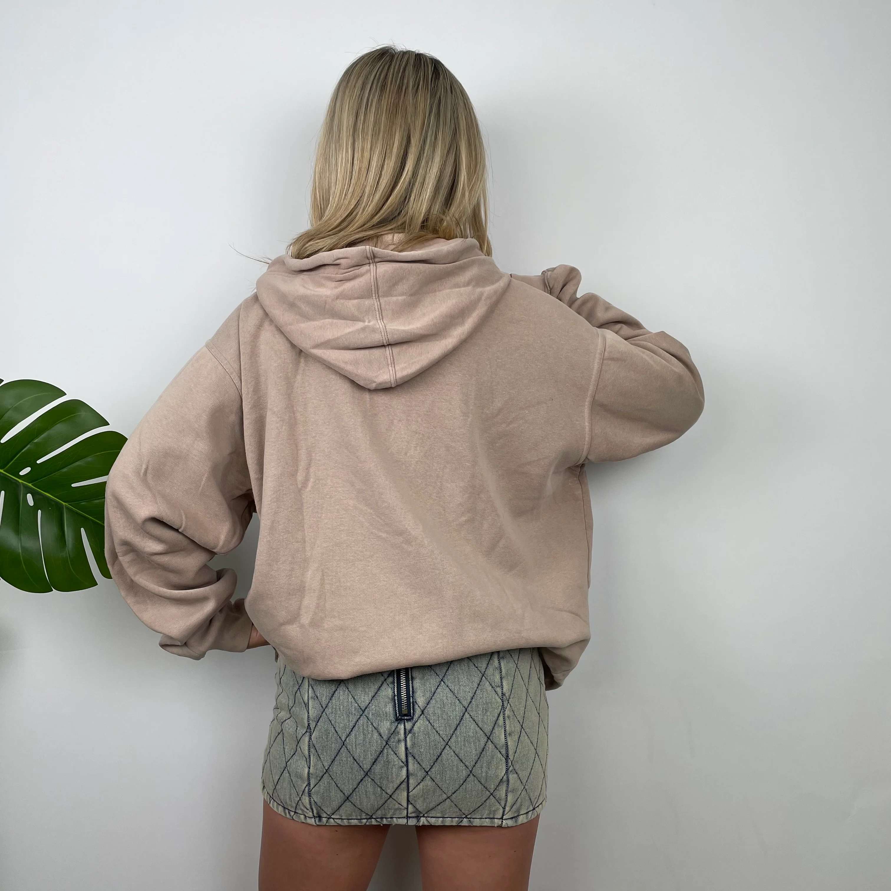 Nike Coffee Embroidered Swoosh Zip Up Hoodie (M) - Image 4
