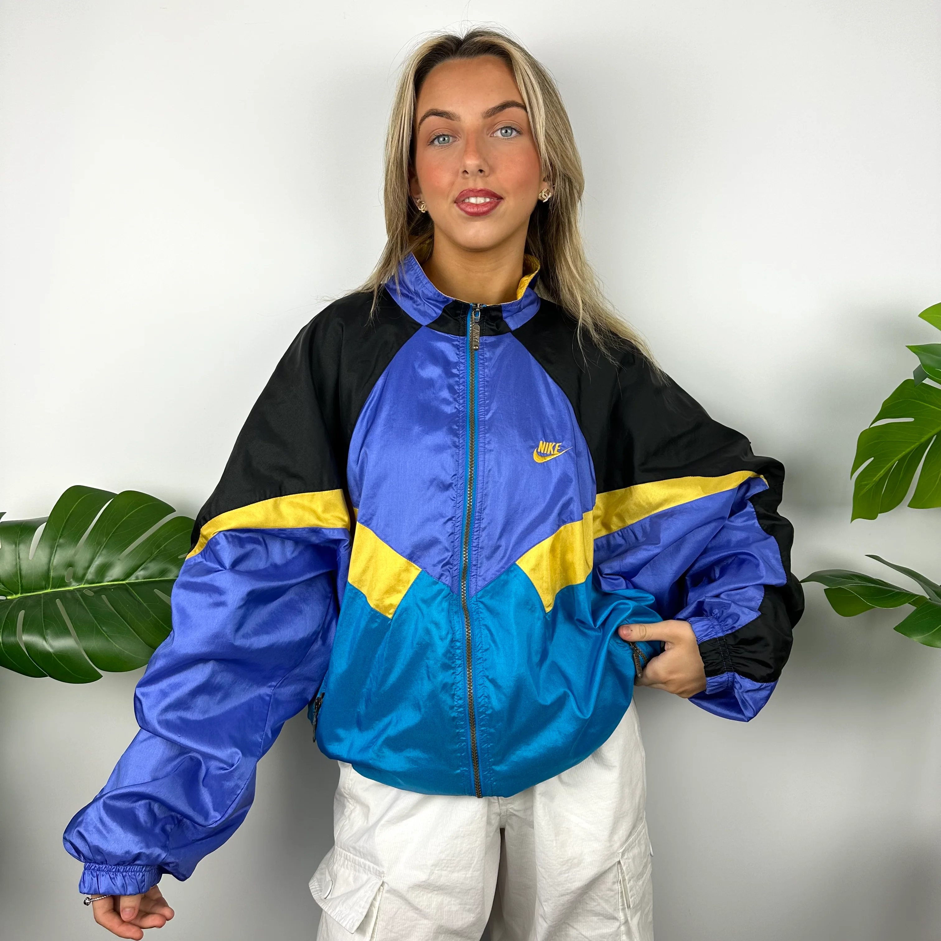 Nike Colour Block Embroidered Spell Out Windbreaker Jacket (XL) - Image 5
