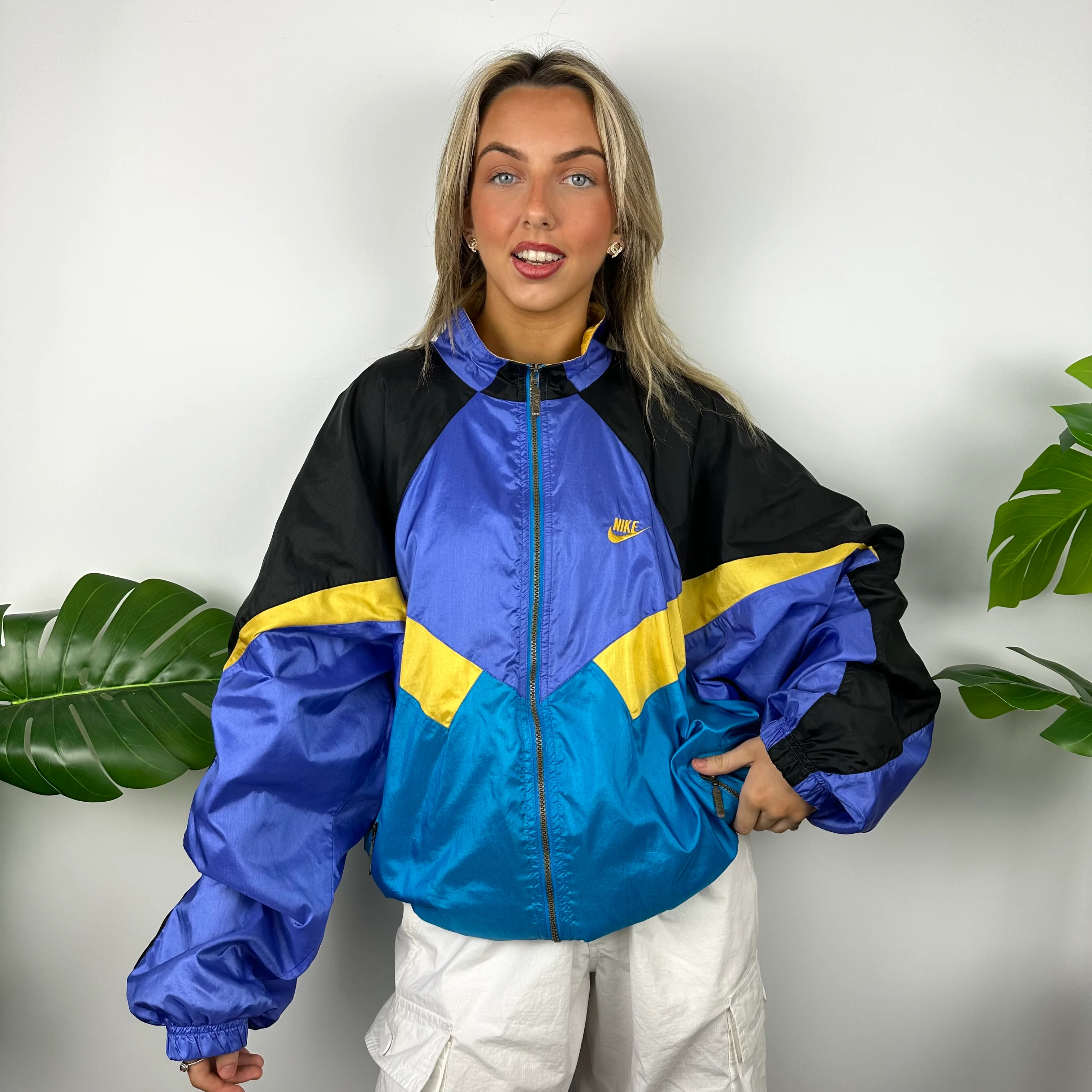 Nike Colour Block Embroidered Spell Out Windbreaker Jacket (XL) - Image 6
