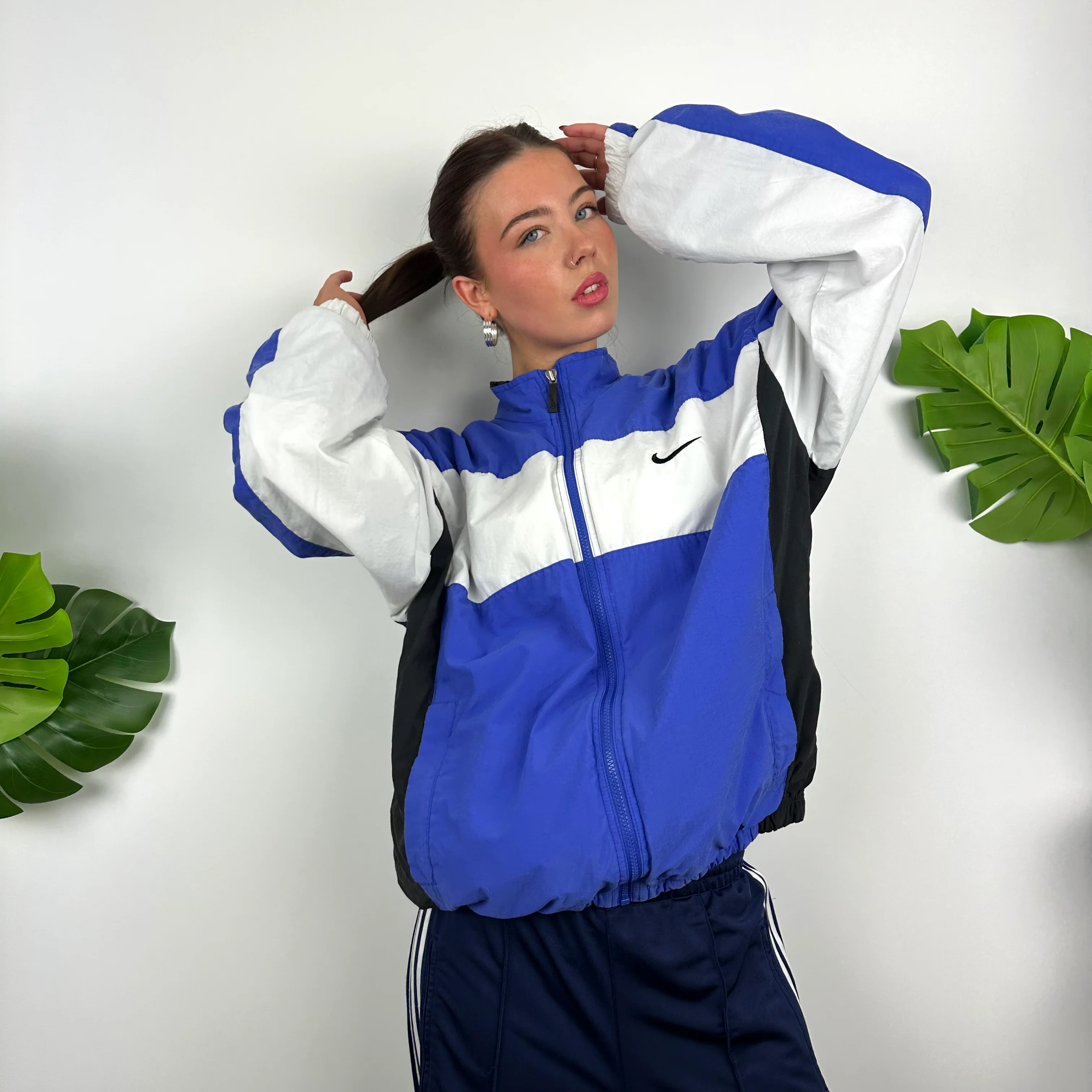 Nike Colour Block Embroidered Swoosh Windbreaker Jacket (M) - Image 3