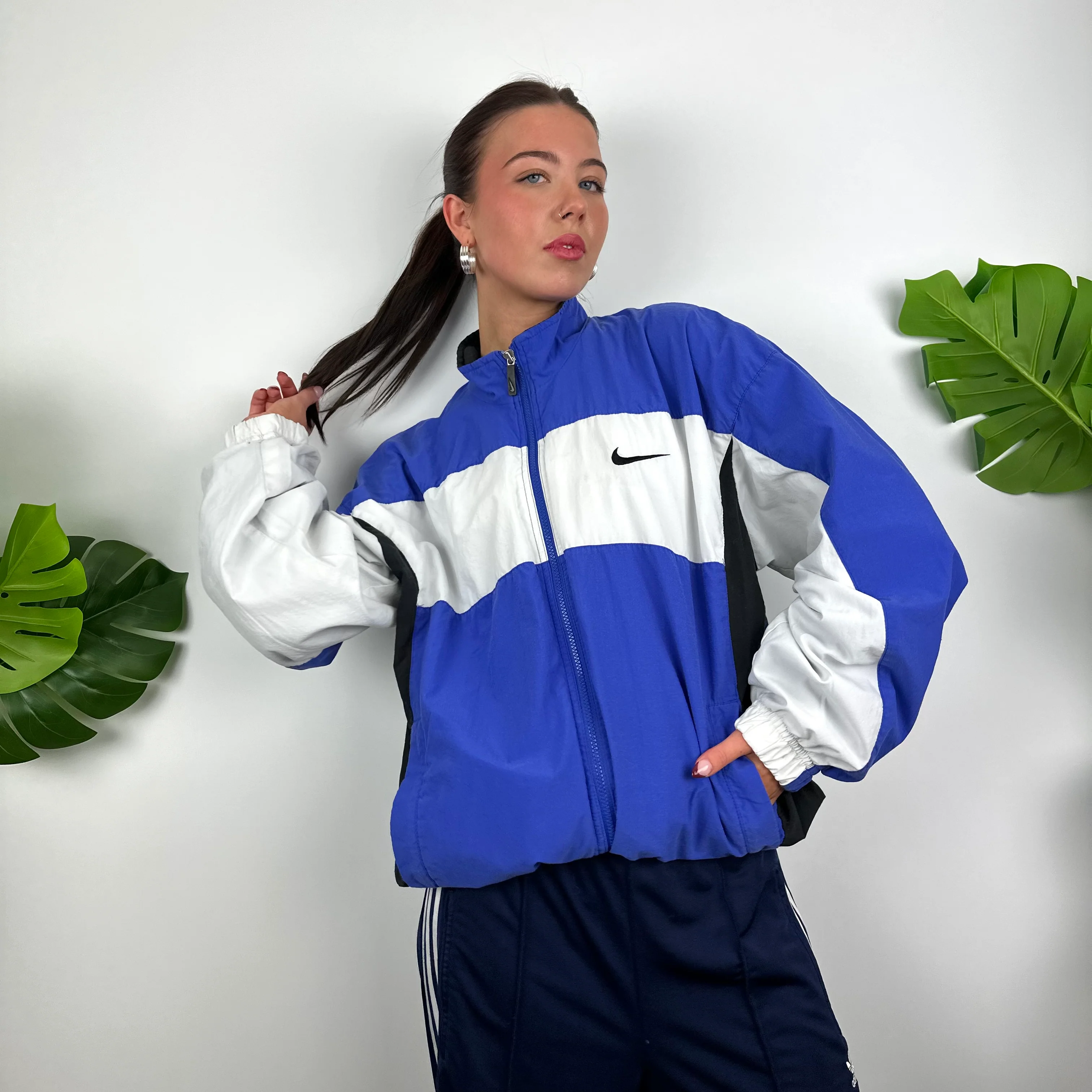 Nike Colour Block Embroidered Swoosh Windbreaker Jacket (M) - Image 5