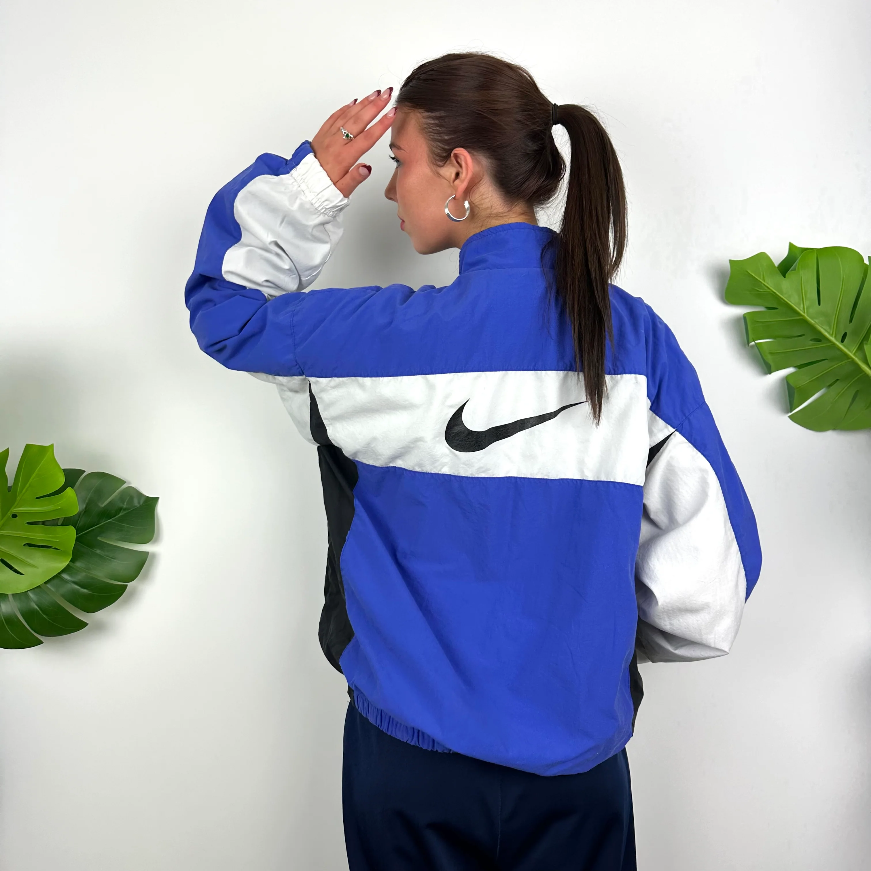Nike Colour Block Embroidered Swoosh Windbreaker Jacket (M) - Image 6