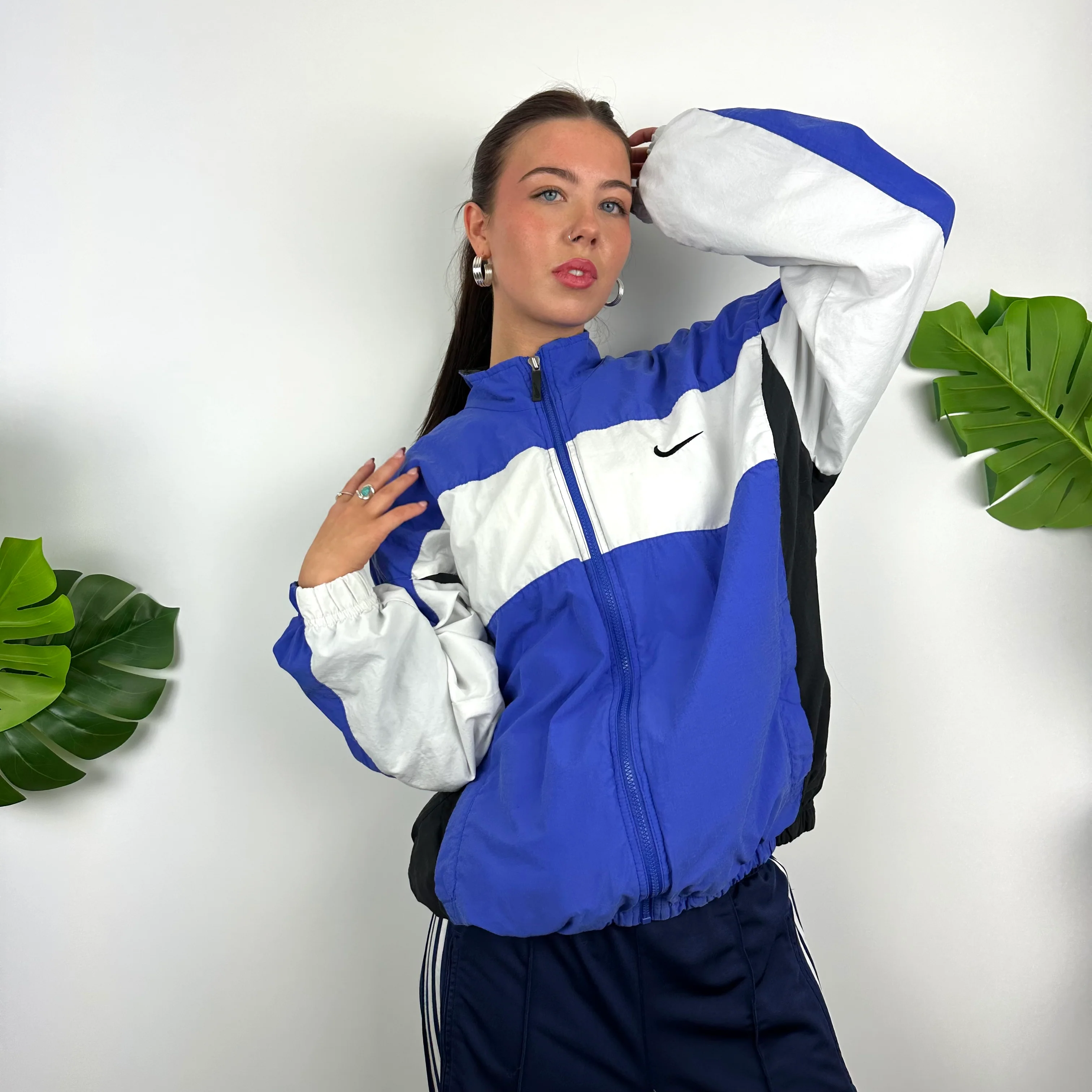 Nike Colour Block Embroidered Swoosh Windbreaker Jacket (M) - Image 8