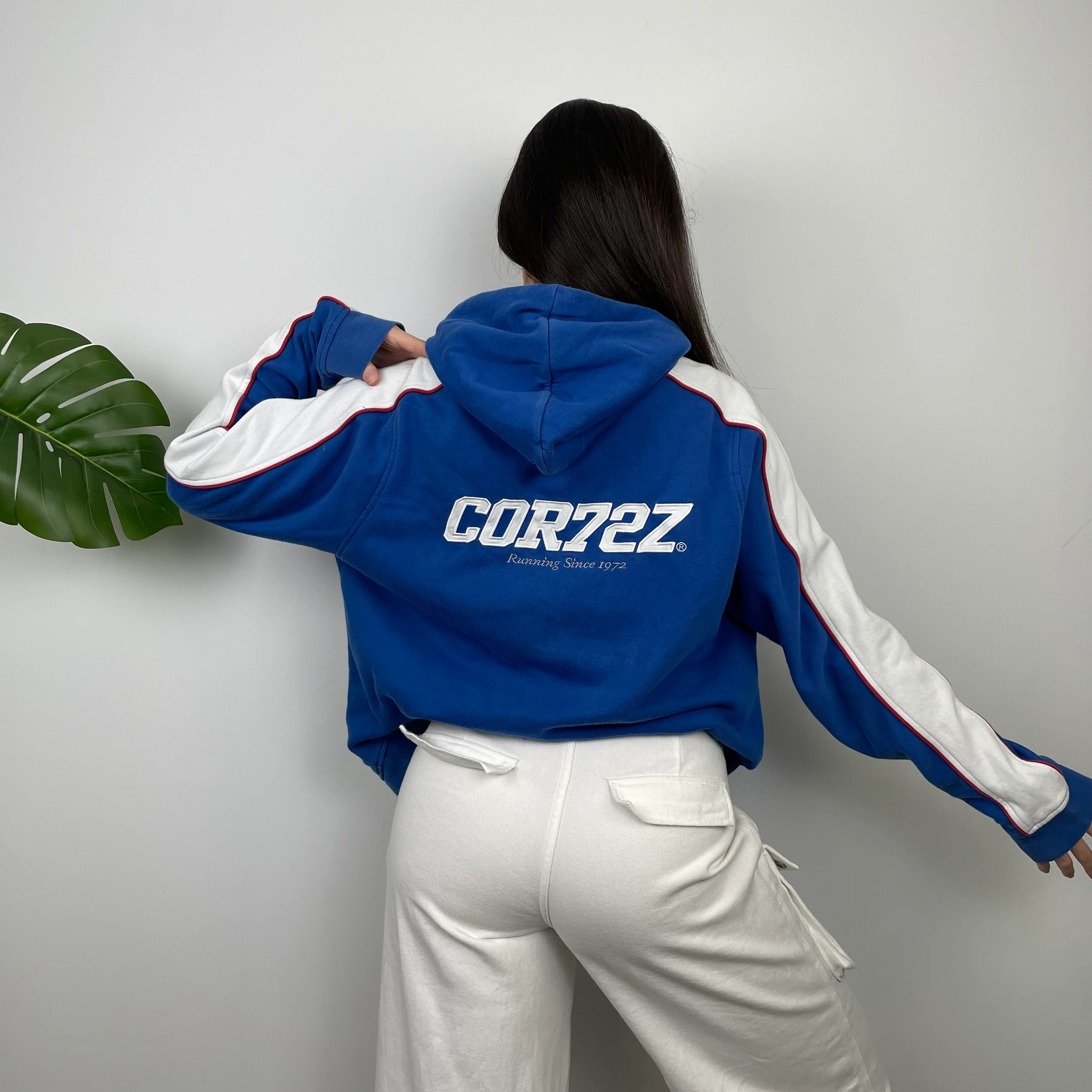 Nike Cortez Blue Embroidered Swoosh Hoodie (XL) - Image 3