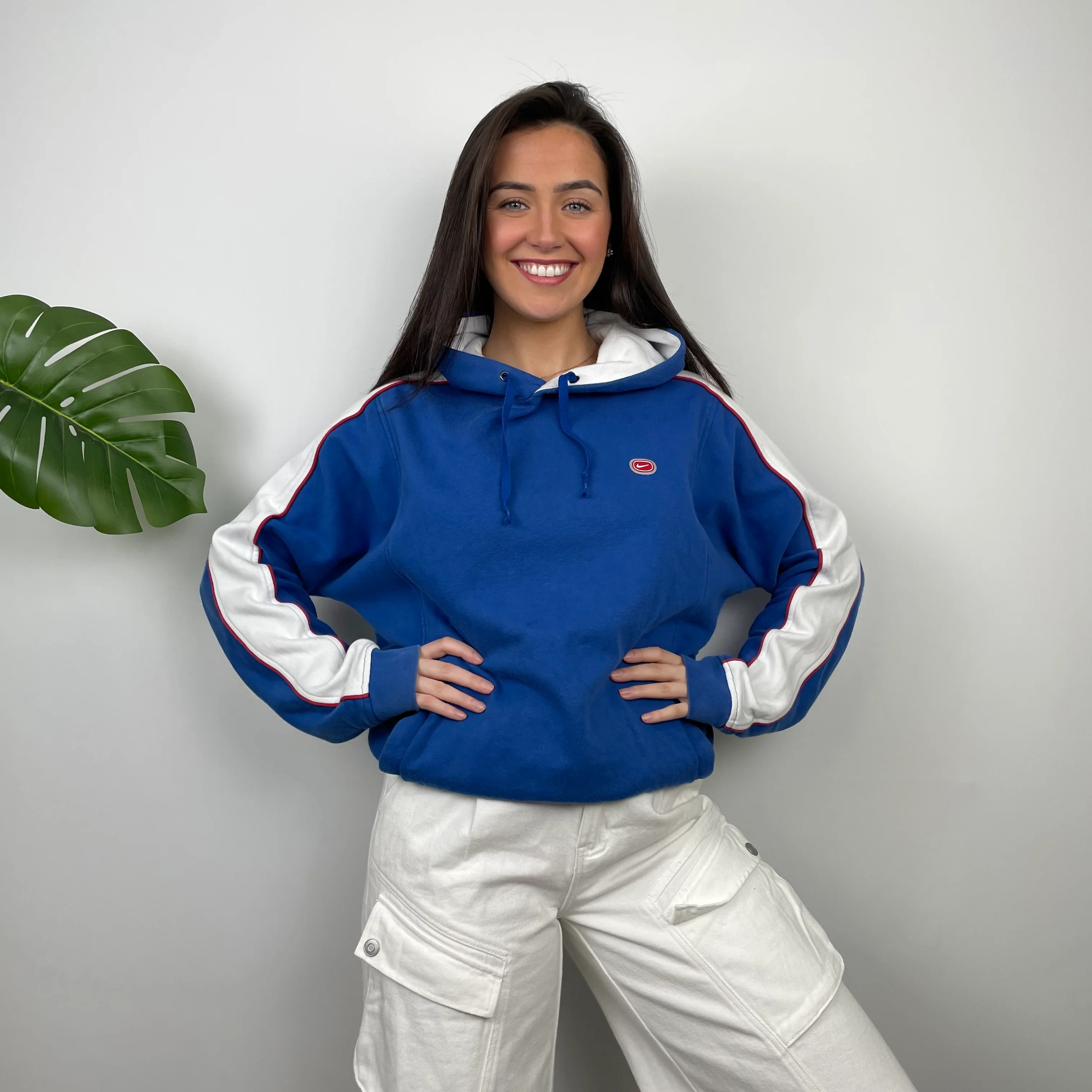 Nike Cortez Blue Embroidered Swoosh Hoodie (XL) - Image 7
