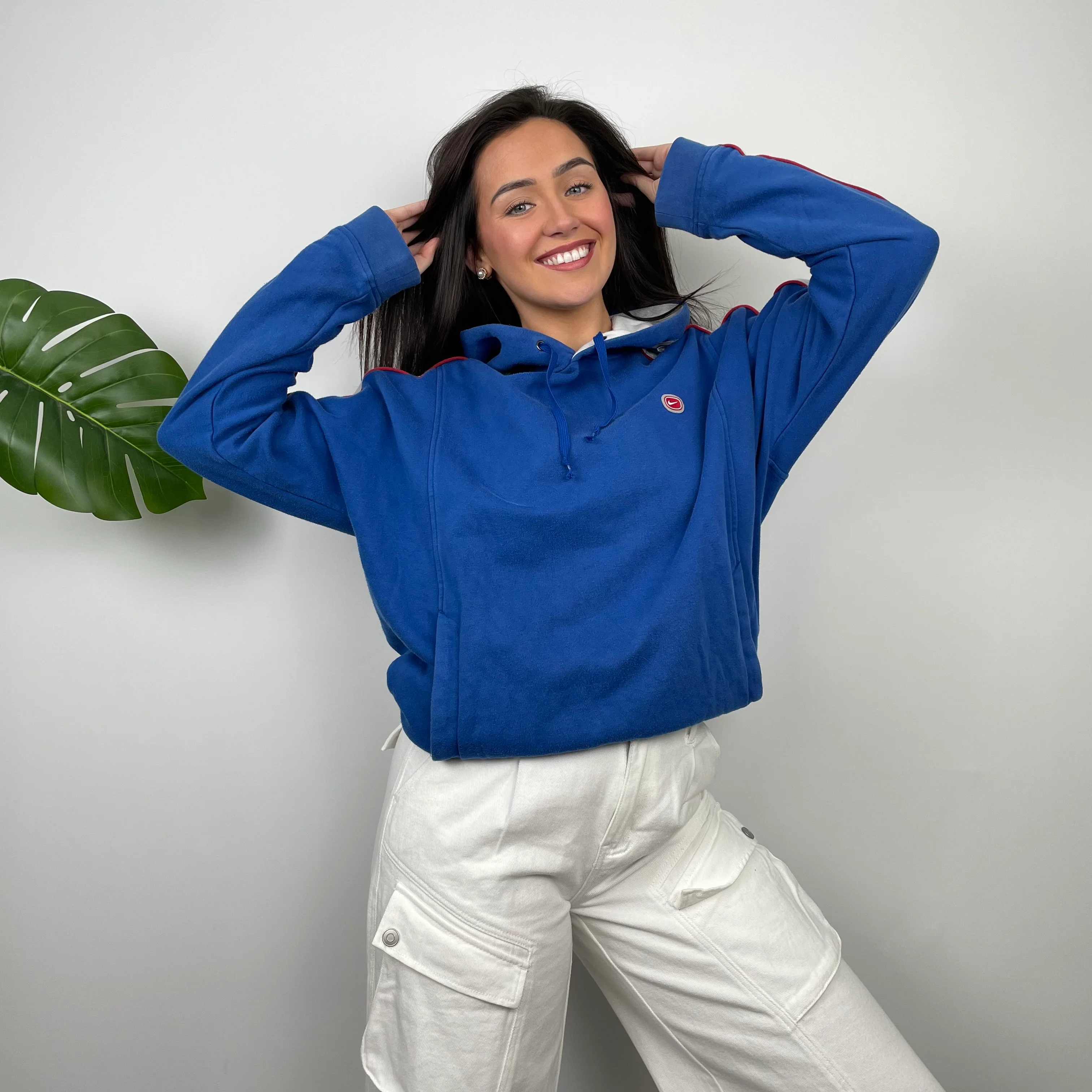 Nike Cortez Blue Embroidered Swoosh Hoodie (XL) - Image 9
