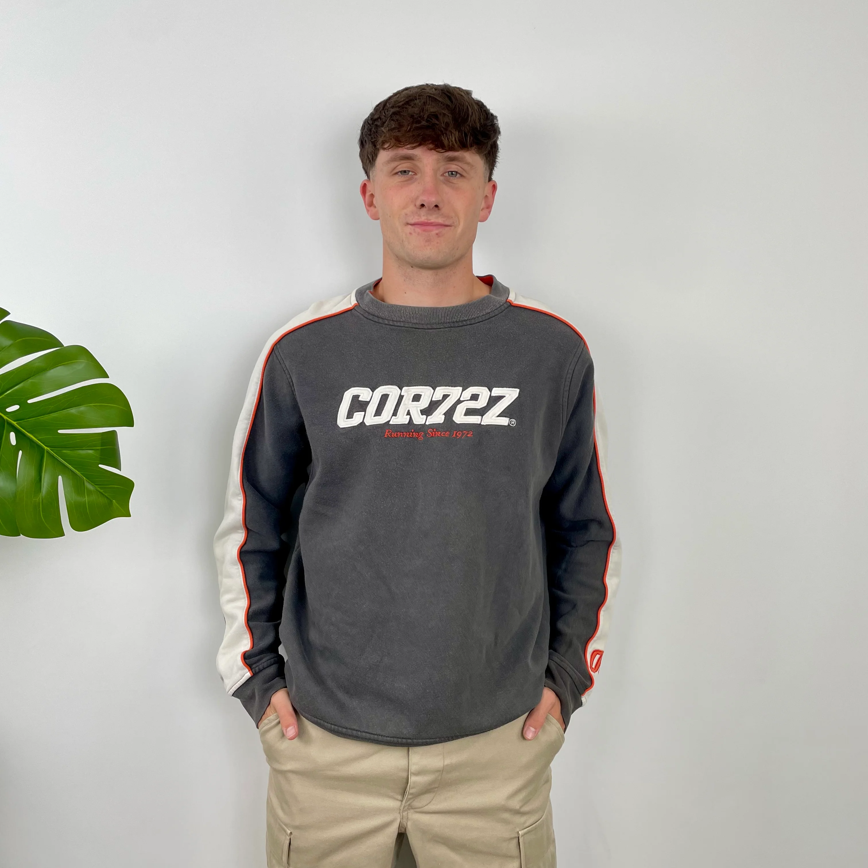 Nike Cortez Grey Embroidered Spell Out Sweatshirt (M)