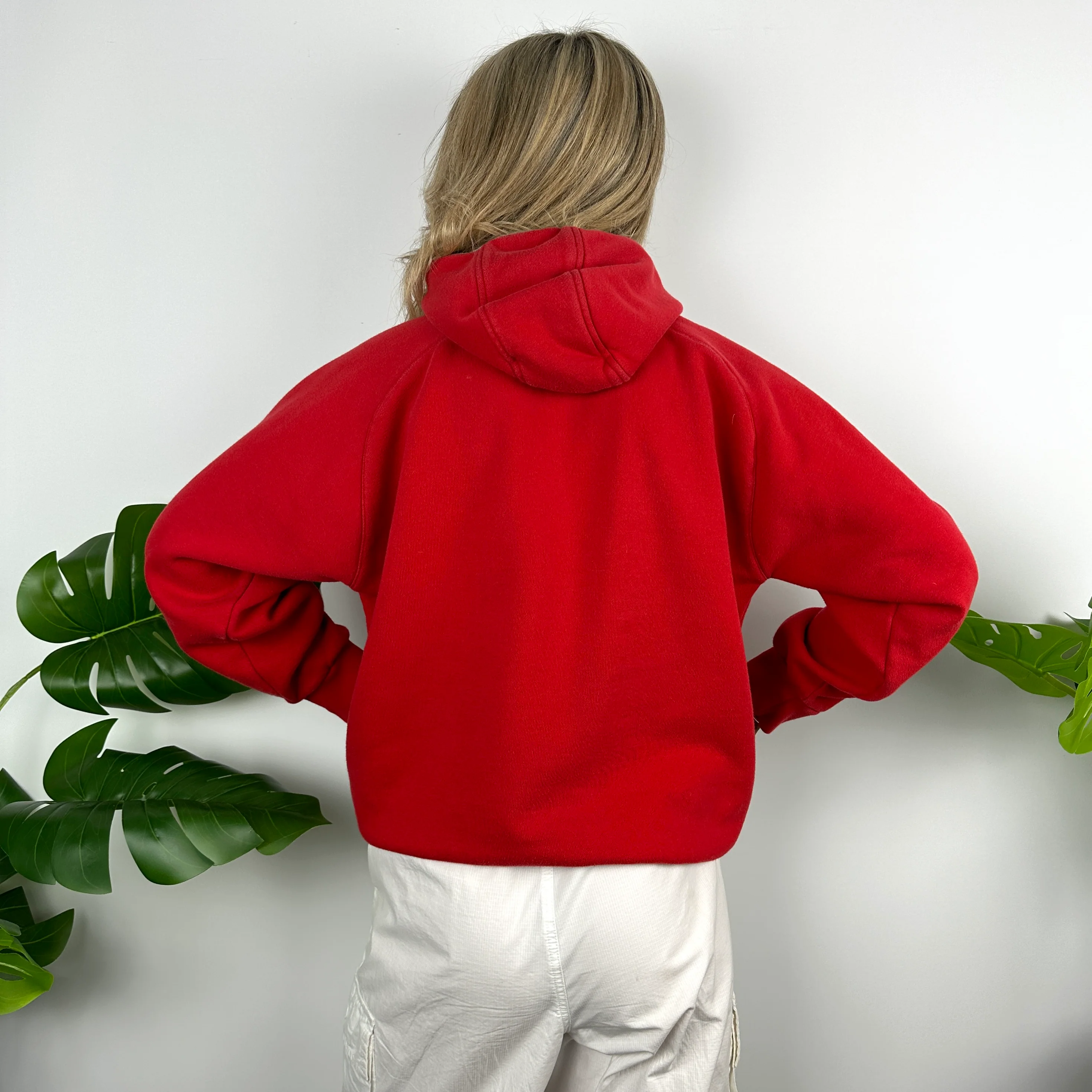 Nike Cortez Red Embroidered Spell Out Hoodie (M) - Image 7