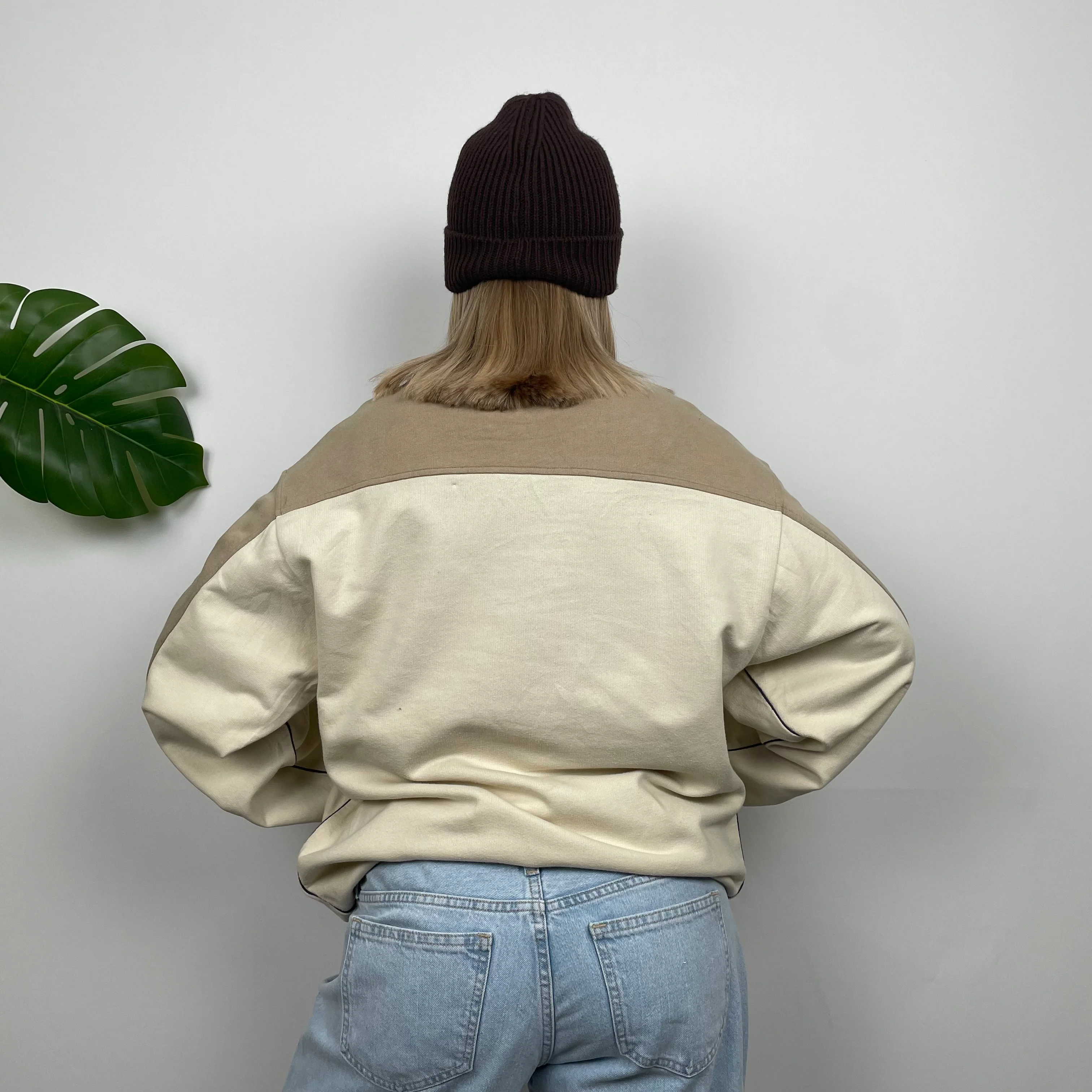 Nike Cream & Coffee Embroidered Swoosh Sweatshirt (L) - Image 6