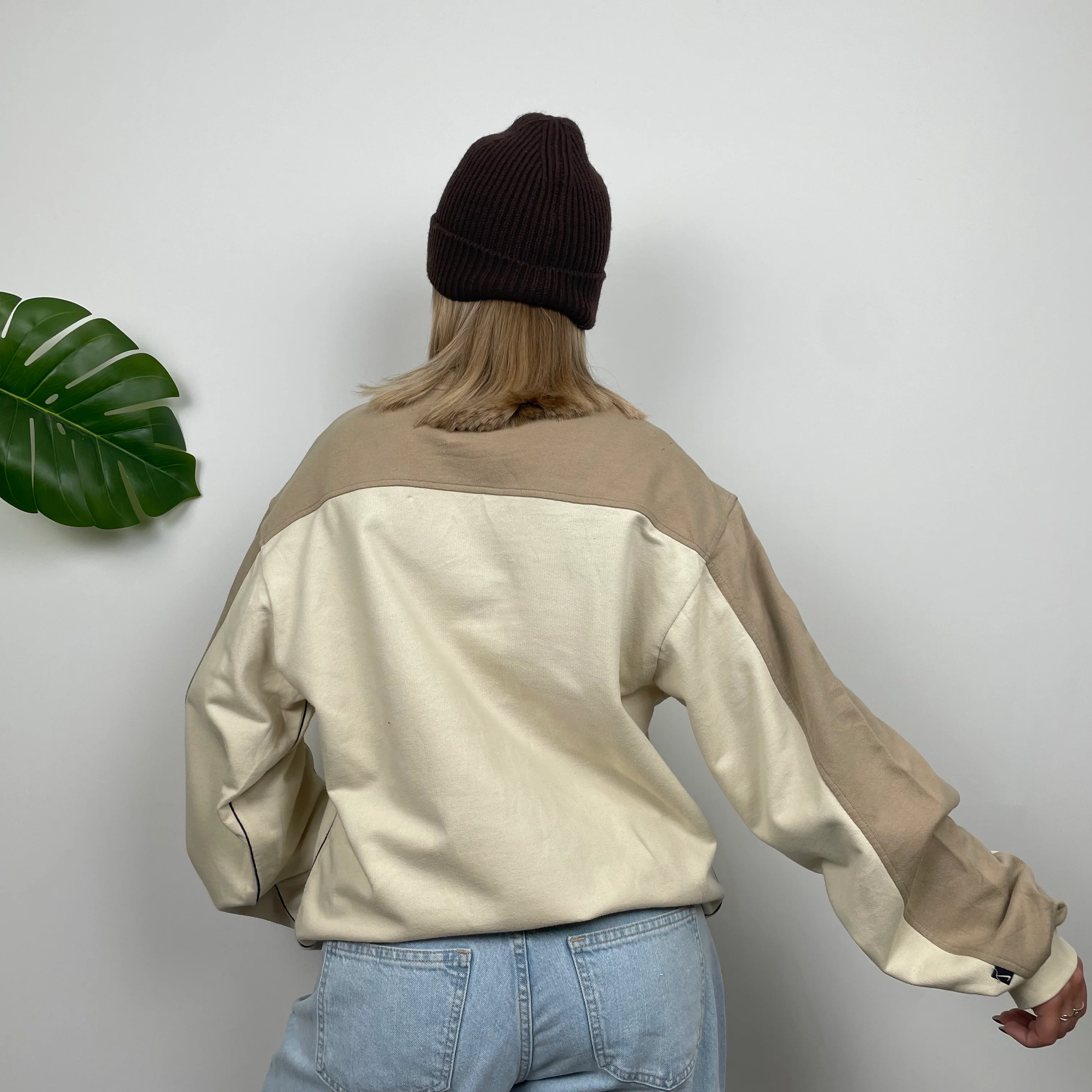 Nike Cream & Coffee Embroidered Swoosh Sweatshirt (L) - Image 7