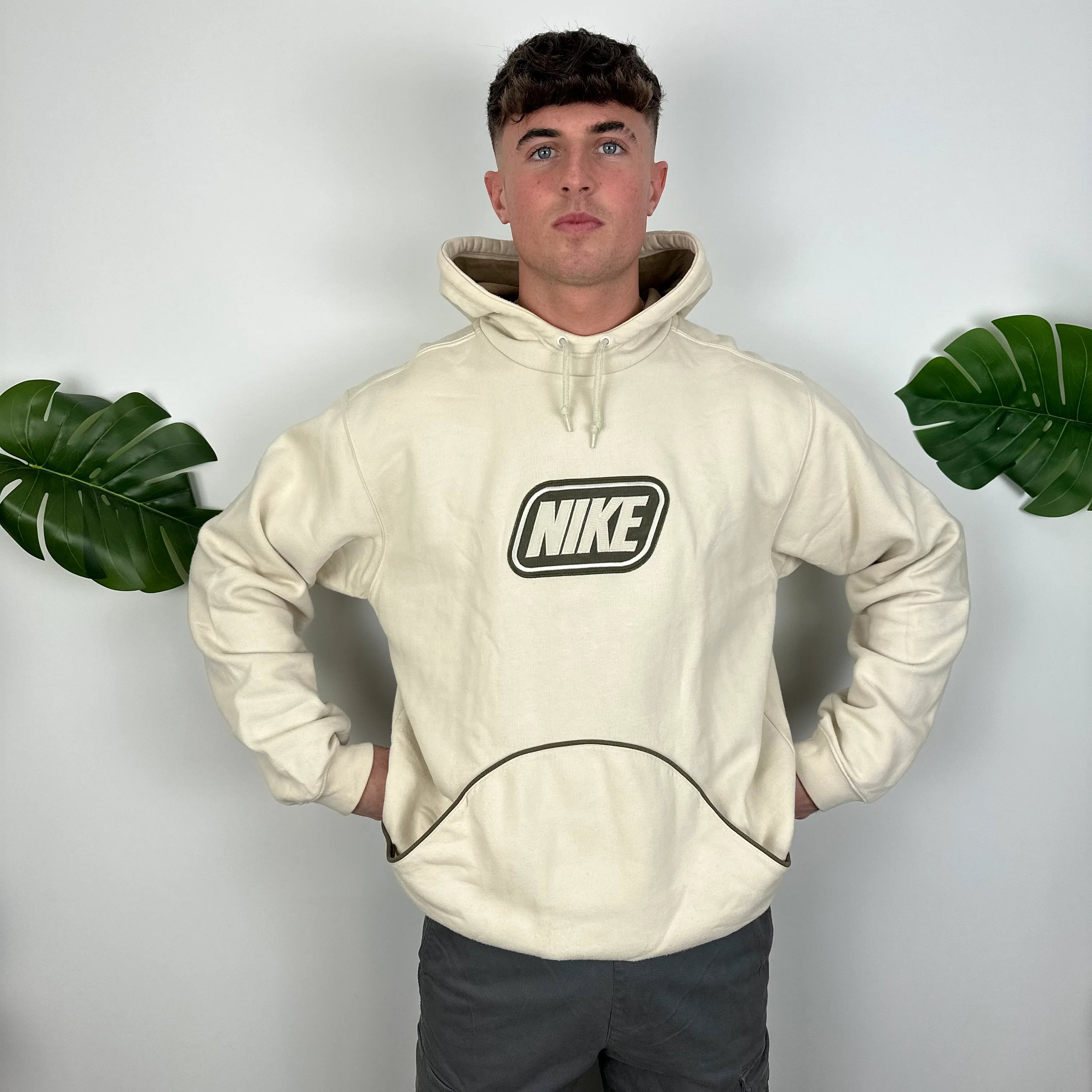 Nike Cream Embroidered Spell Out Hoodie as worn by Molly Mae (L) - Image 4