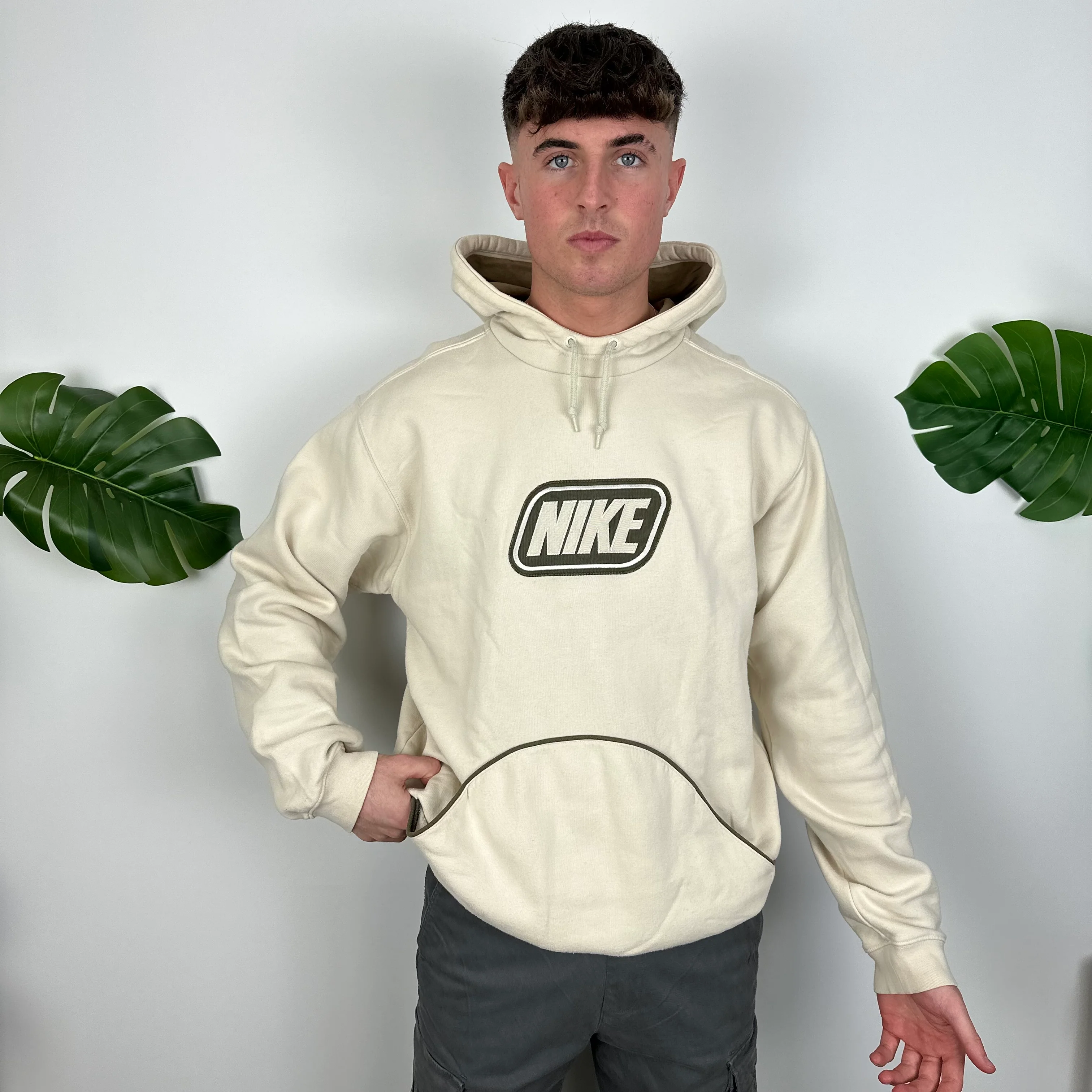 Nike Cream Embroidered Spell Out Hoodie as worn by Molly Mae (L) - Image 7