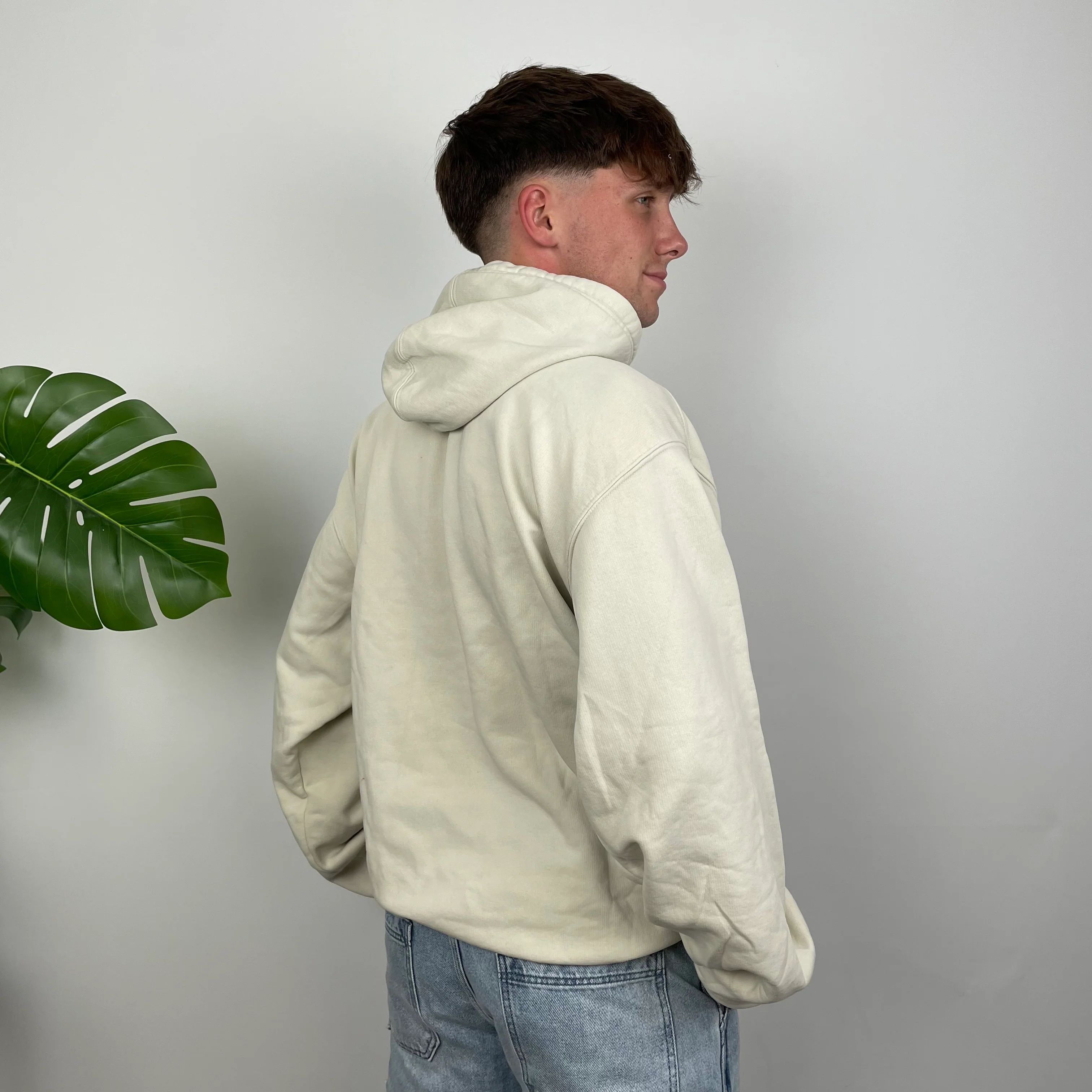 Nike Cream Embroidered Spell Out Hoodie (XL) - Image 6