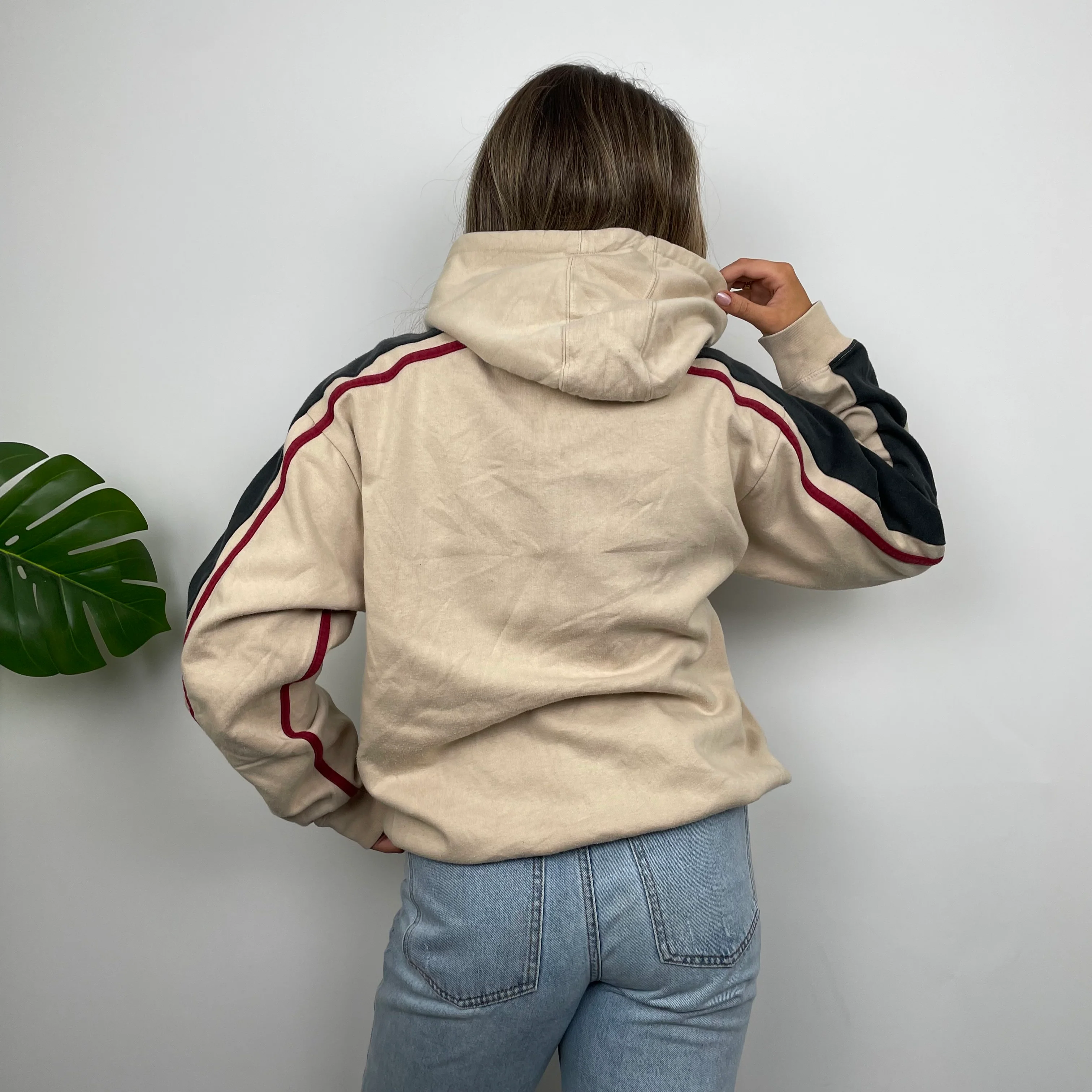 Nike Cream Embroidered Spell Out Hoodie (M) - Image 7