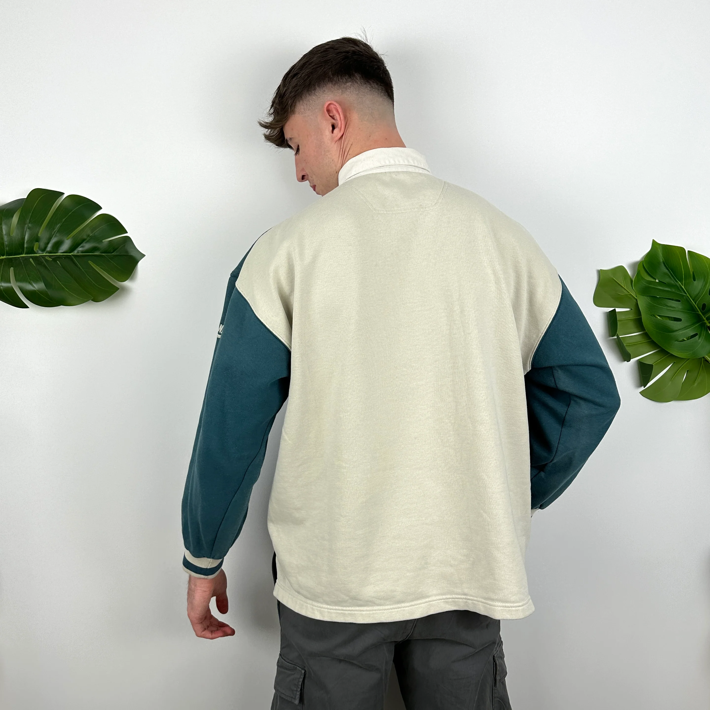 Nike Cream Embroidered Spell Out Shirt (L) - Image 3