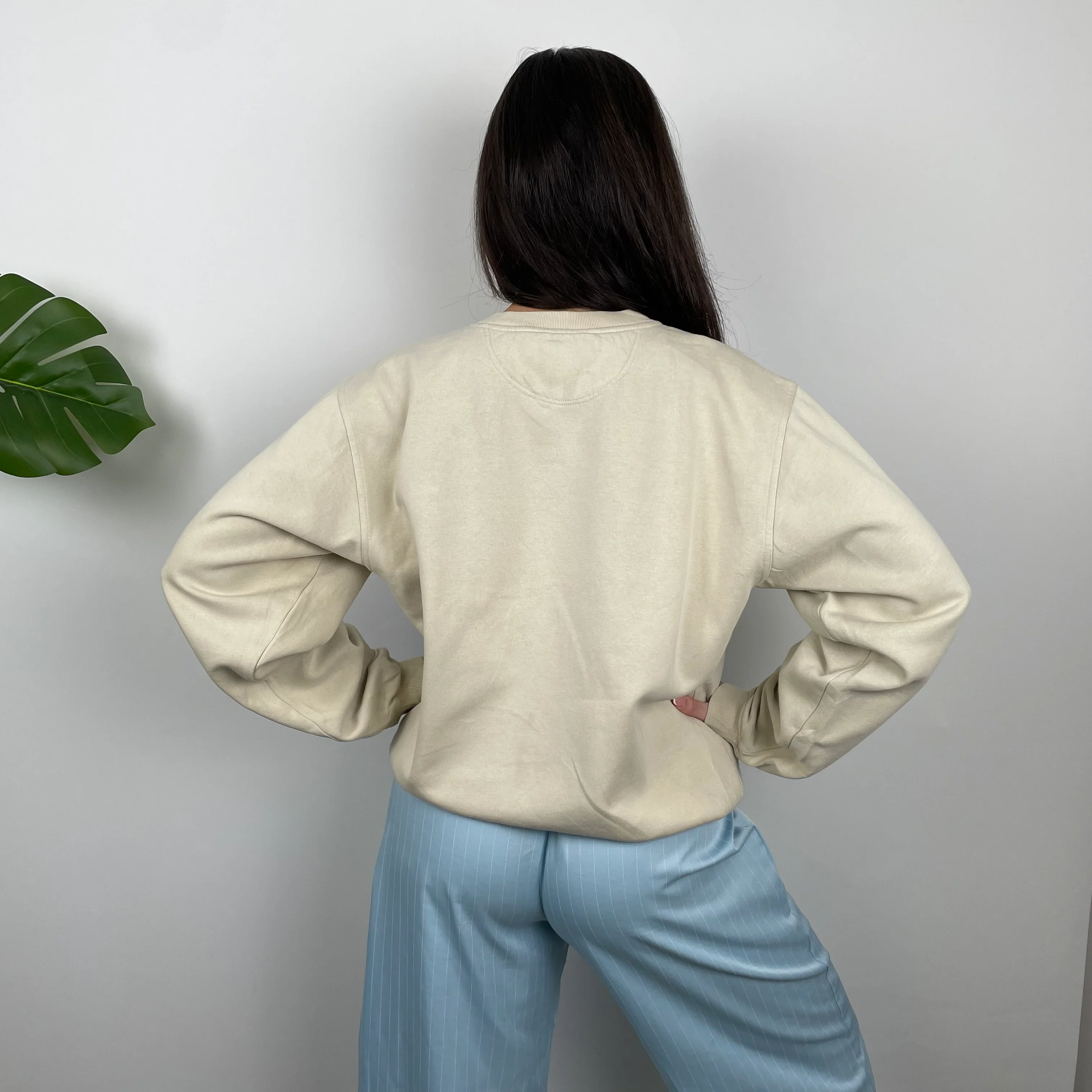 Nike Cream Embroidered Swoosh Sweatshirt (S) - Image 7