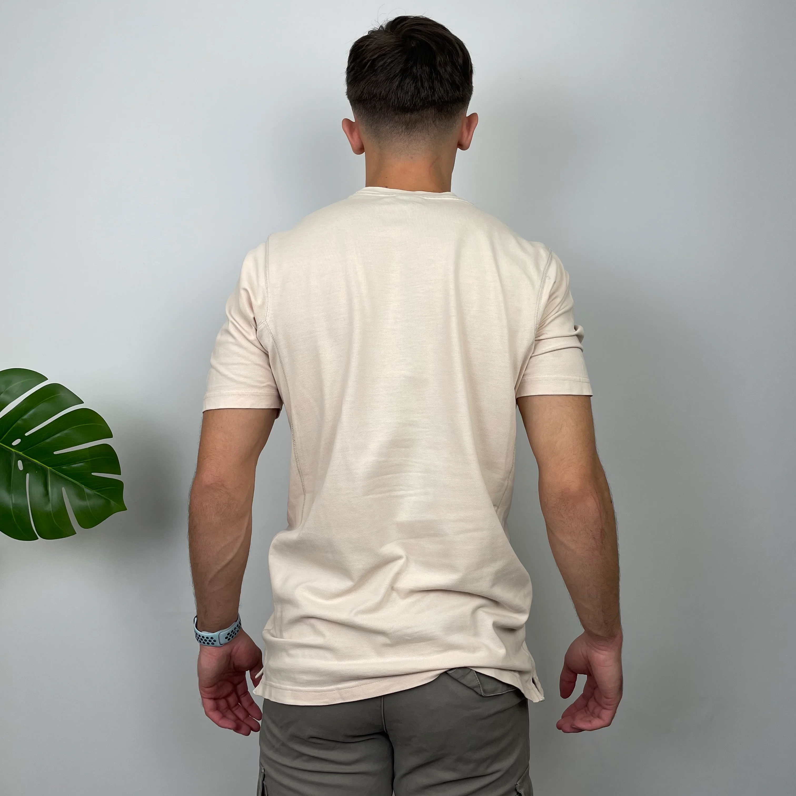Nike Cream Embroidered Swoosh T Shirt (M) - Image 6