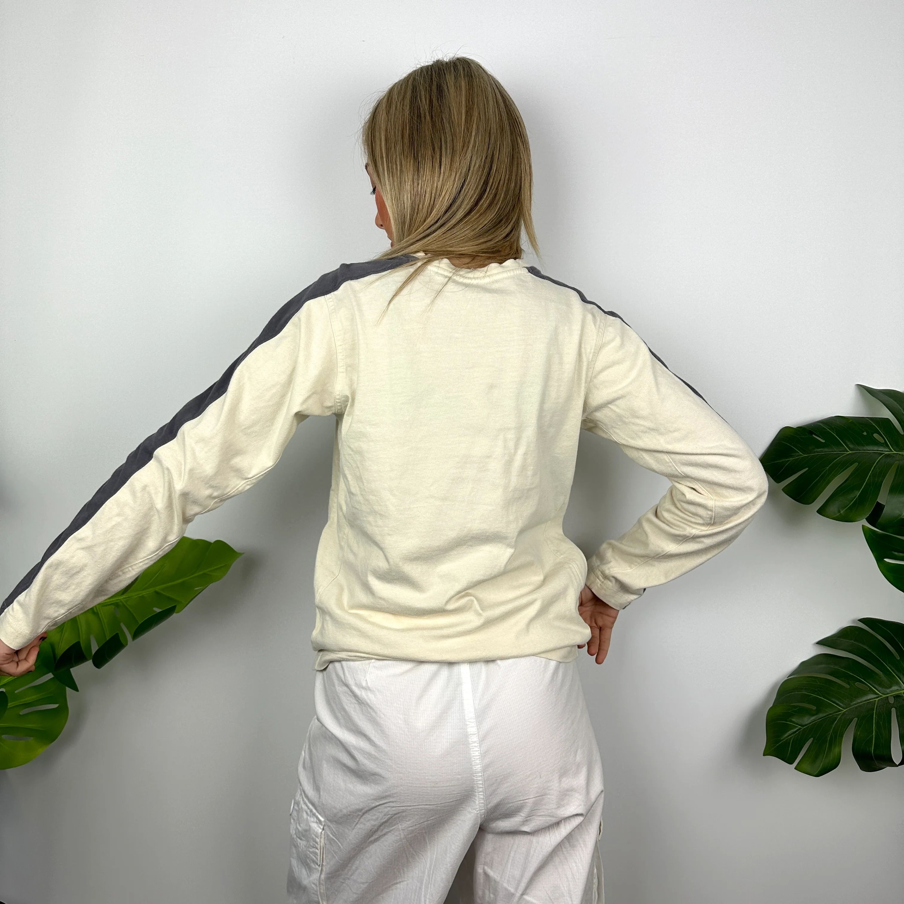 Nike Cream Spell Out Long Sleeve Top (S) - Image 3