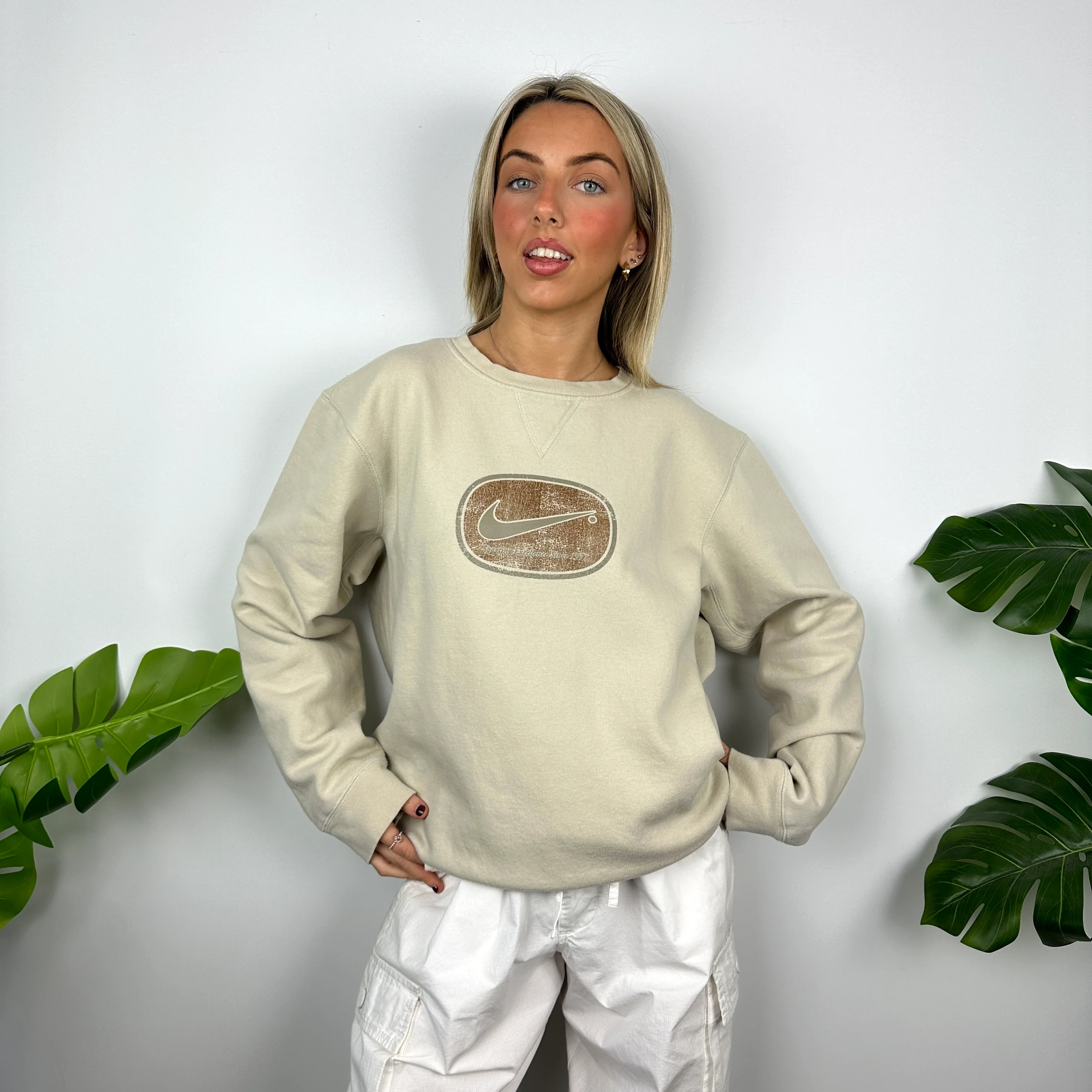 Nike Cream Swoosh Sweatshirt (L)