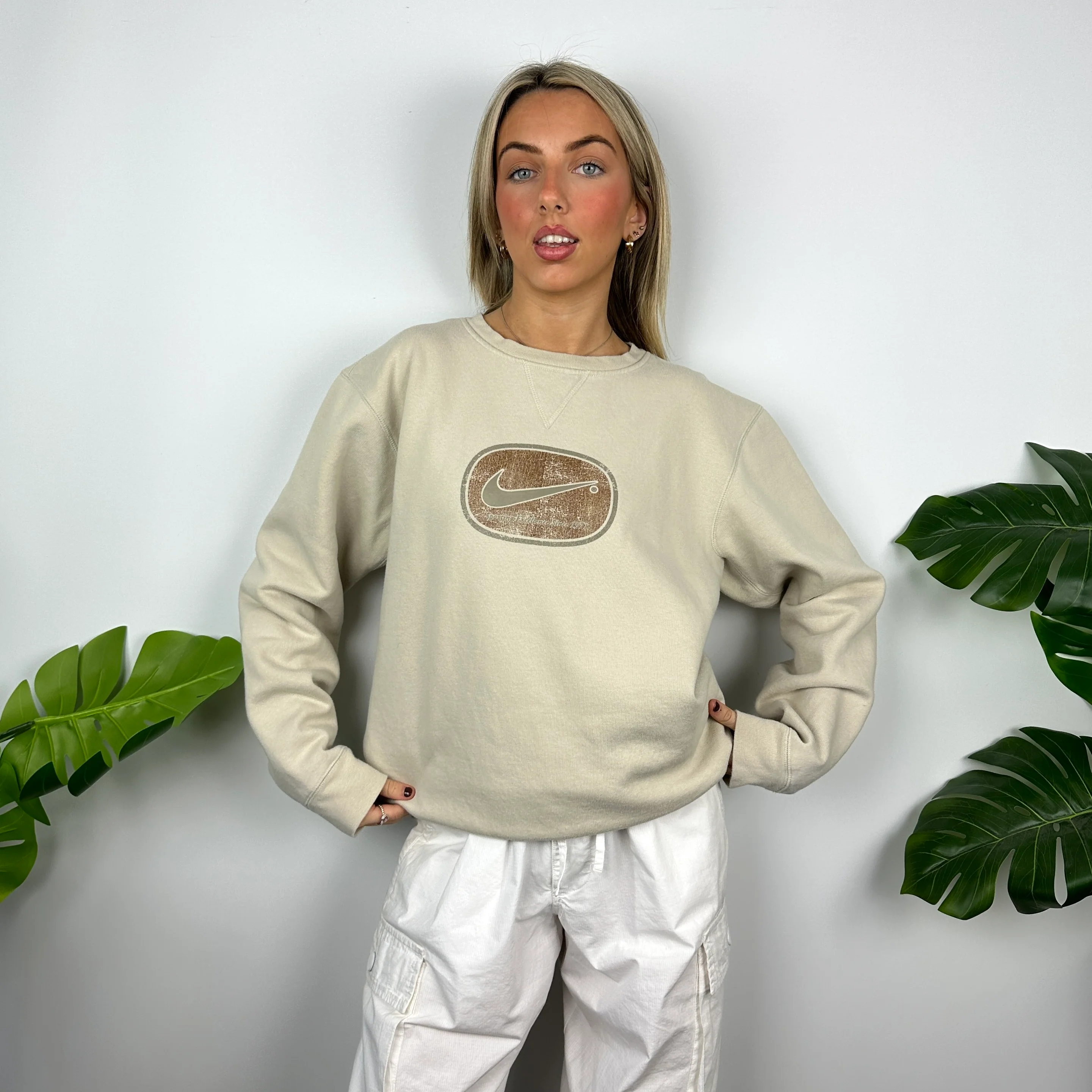 Nike Cream Swoosh Sweatshirt (L) - Image 2