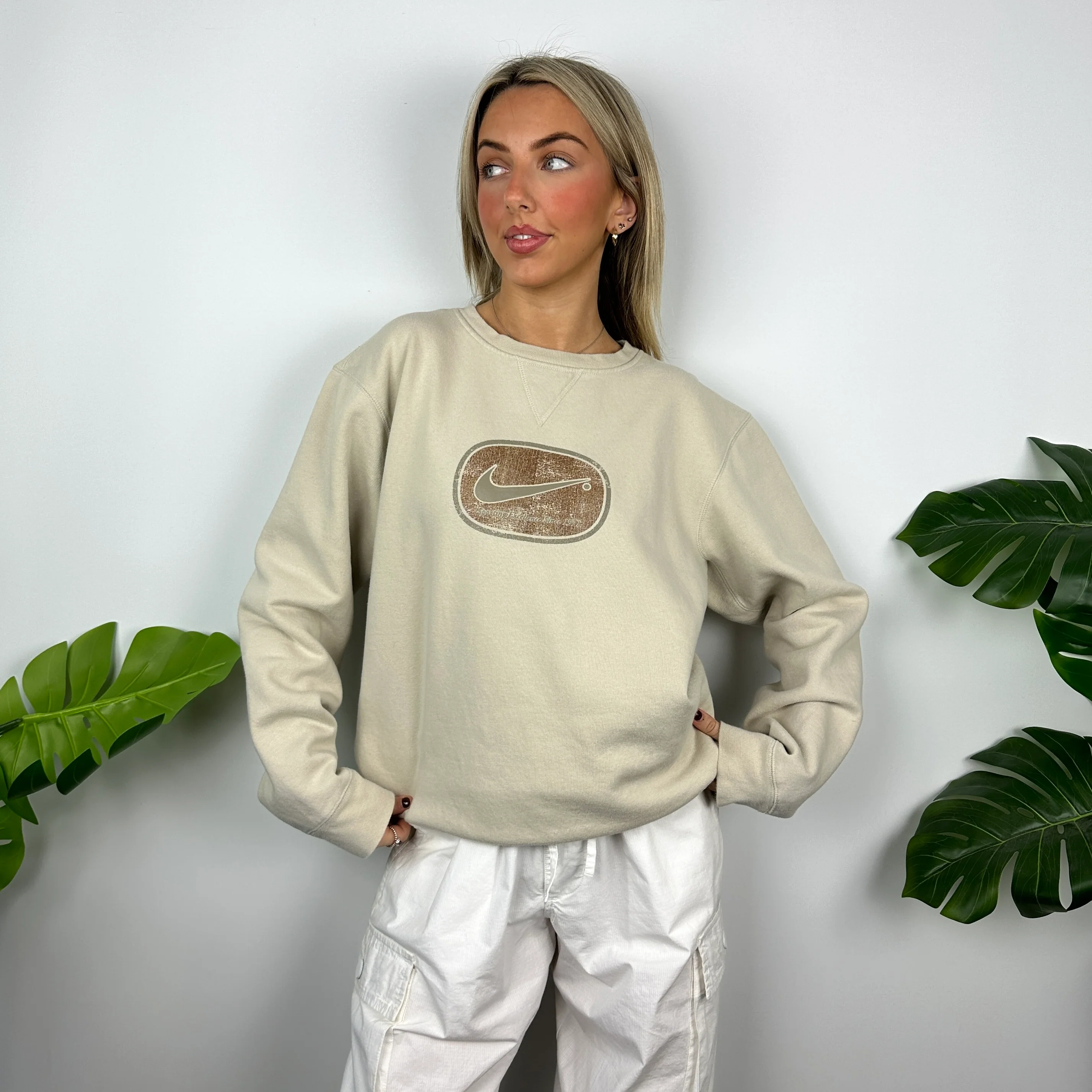 Nike Cream Swoosh Sweatshirt (L) - Image 3