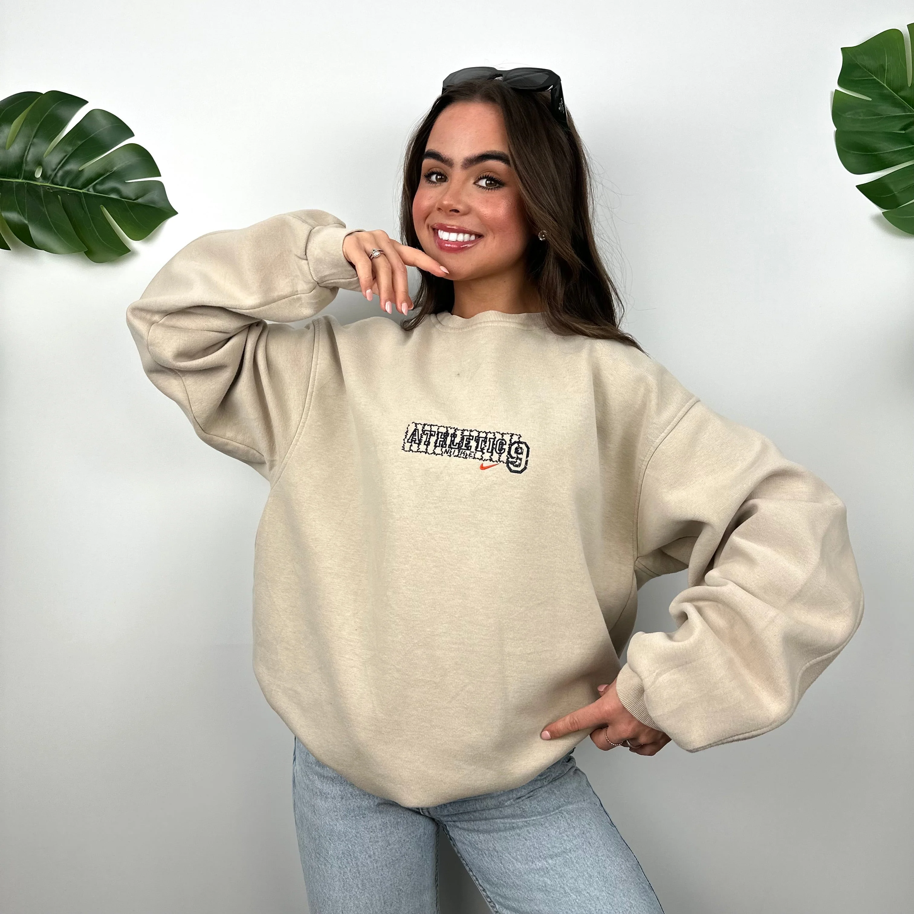 Nike Cream Swoosh Sweatshirt (L) - Image 2
