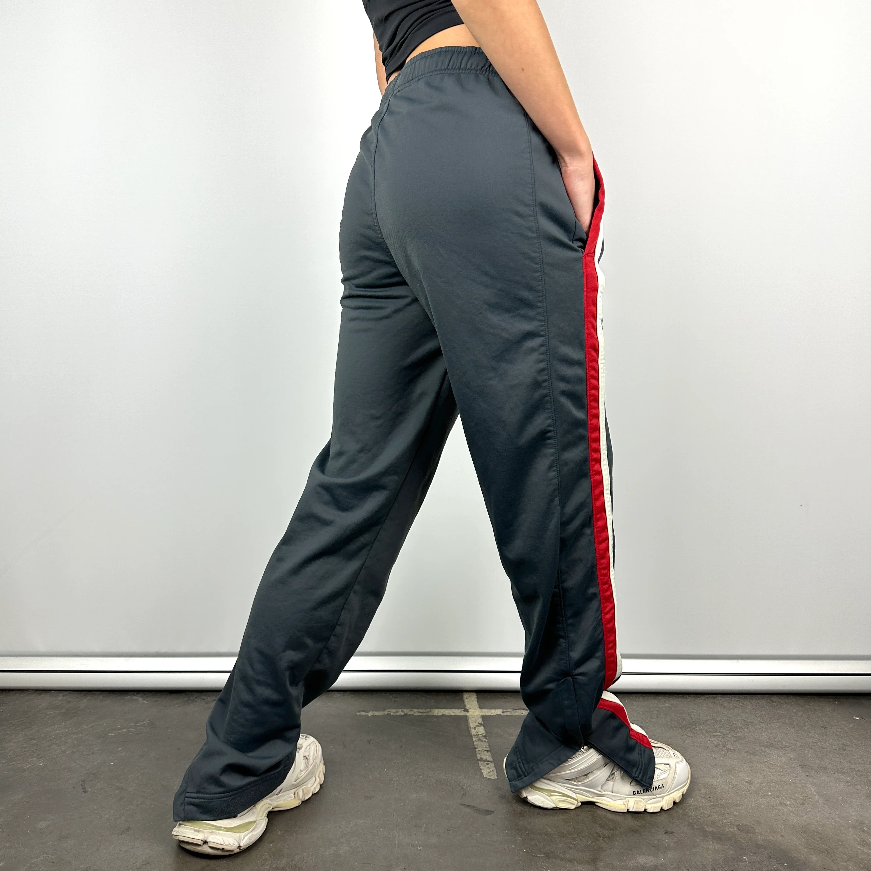 Nike Dark Grey Embroidered Swoosh Track Pants (M) - Image 3