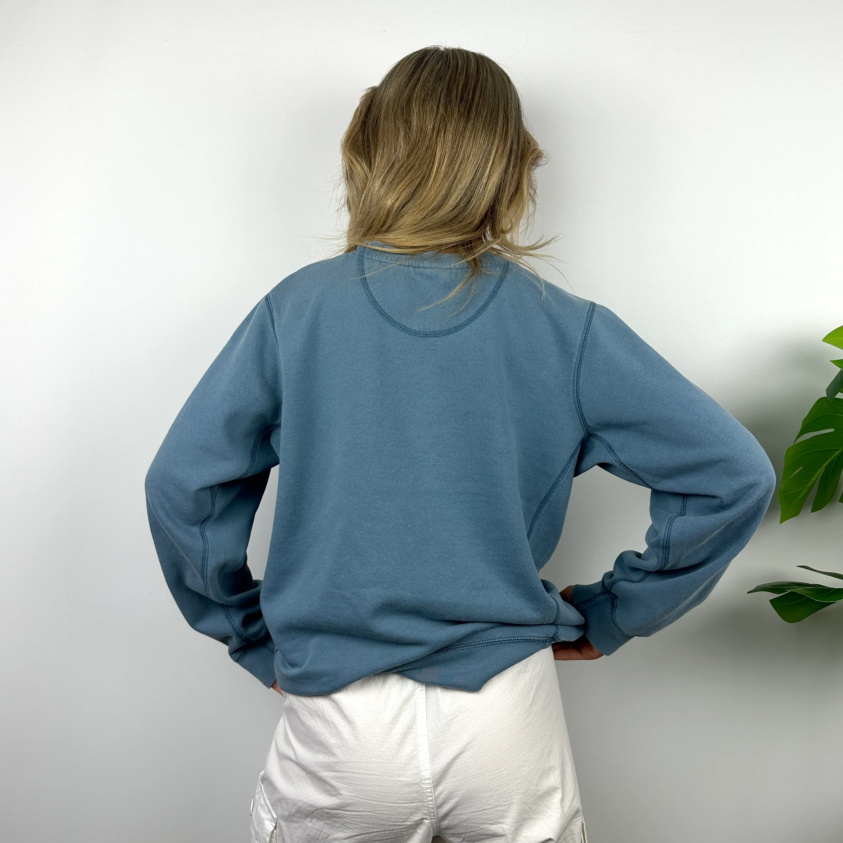 Nike Dusty Blue Embroidered Swoosh Sweatshirt (M) - Image 4