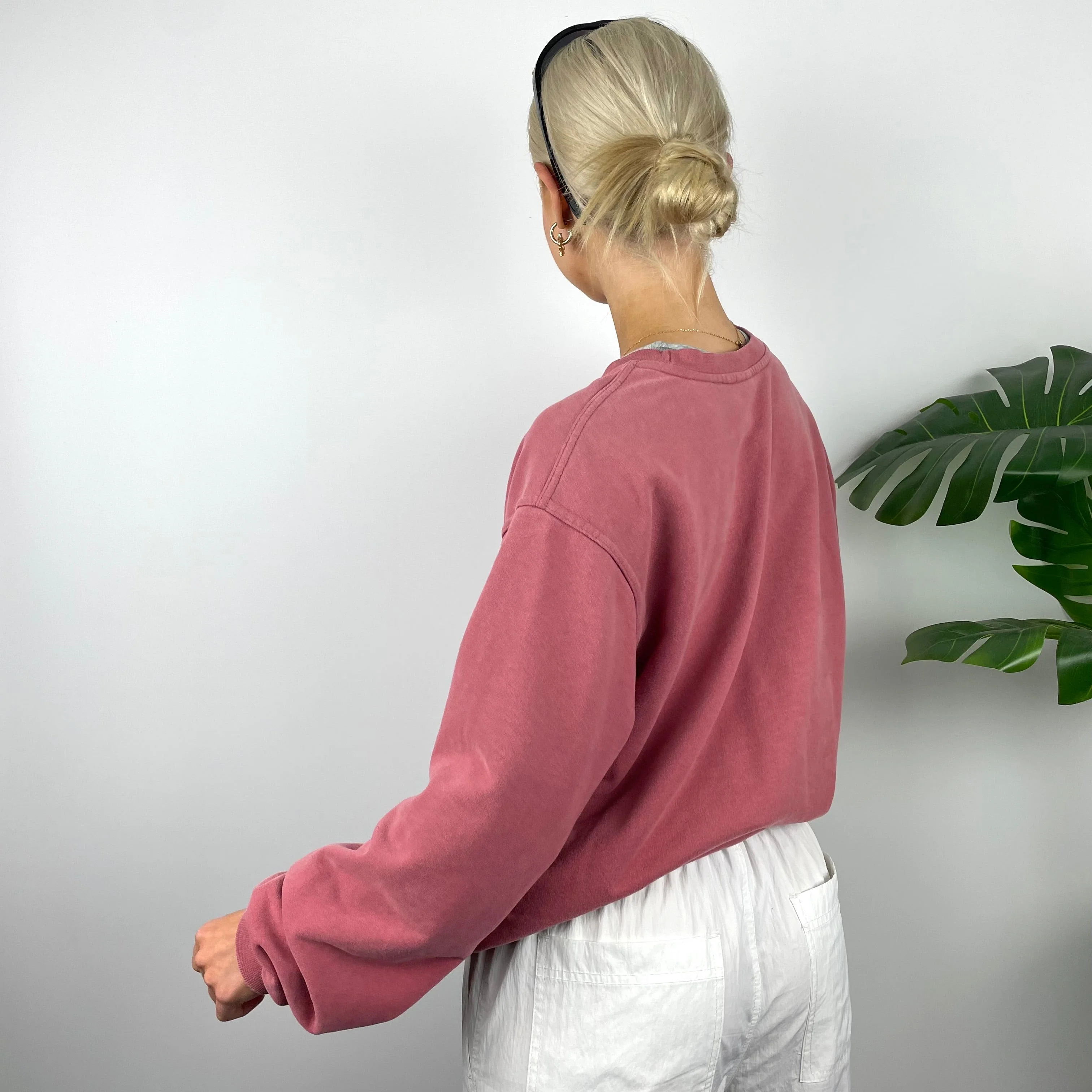 Nike Dusty Pink Embroidered Spell Out Sweatshirt (XS) - Image 4