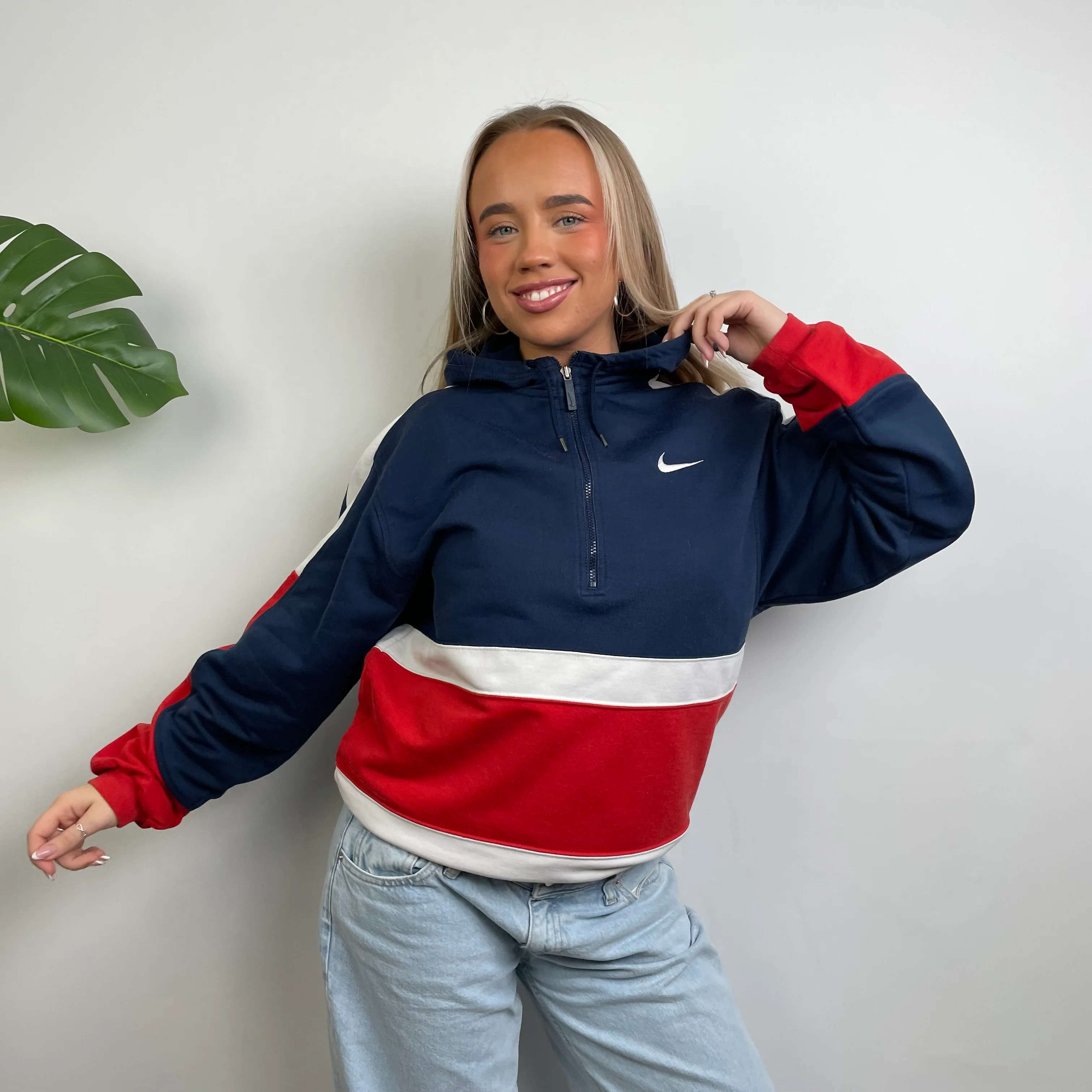 Nike Embroidered Spell Out Colour Block Hoodie (XL) - Image 2