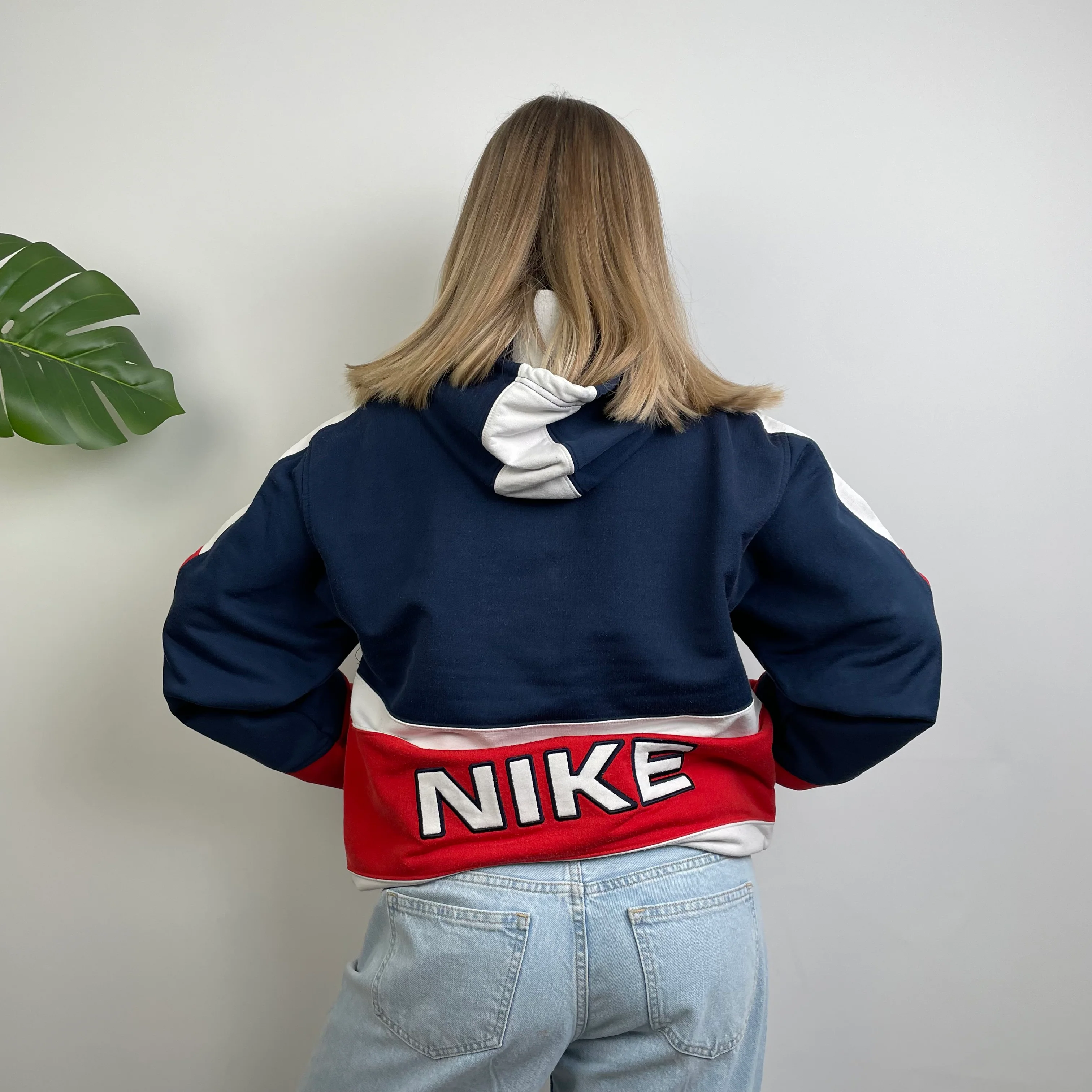 Nike Embroidered Spell Out Colour Block Hoodie (XL) - Image 3